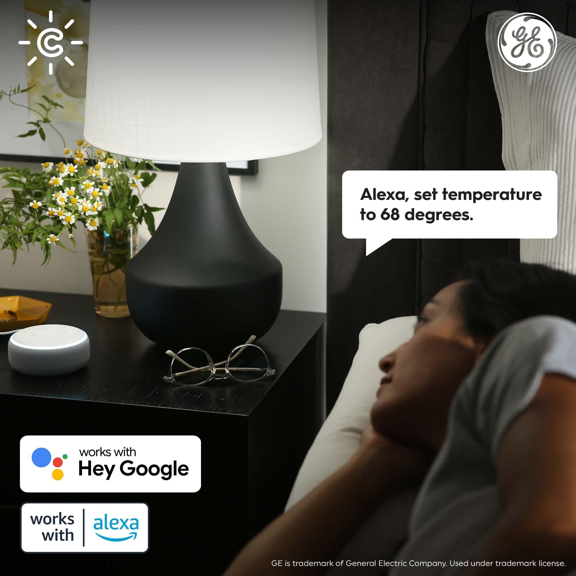 GE CYNC Smart Thermostat for Home, ENERGY STAR Certified, Smart Home Programmable Wi-Fi Thermostat, Works with Amazon Alexa and Google Home, Digital Touch Screen, Black - Image 3