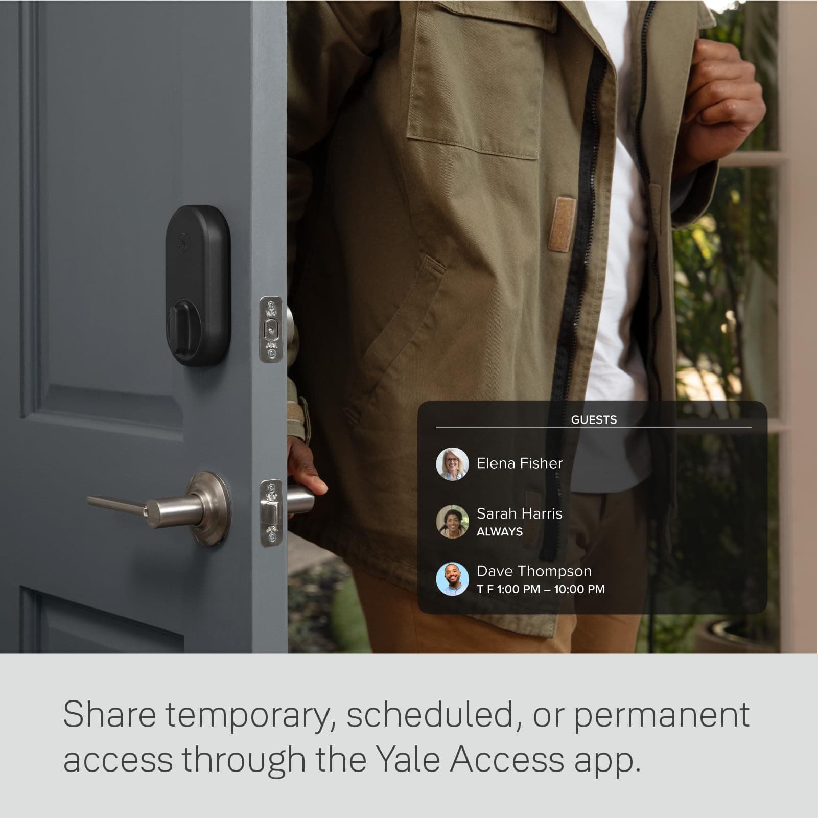 Yale Approach Smart Wi-Fi Deadbolt Retrofit Smart Lock, Unlimited Virtual Keys, App Remote Control, Keyless Entry - Black - Image 2
