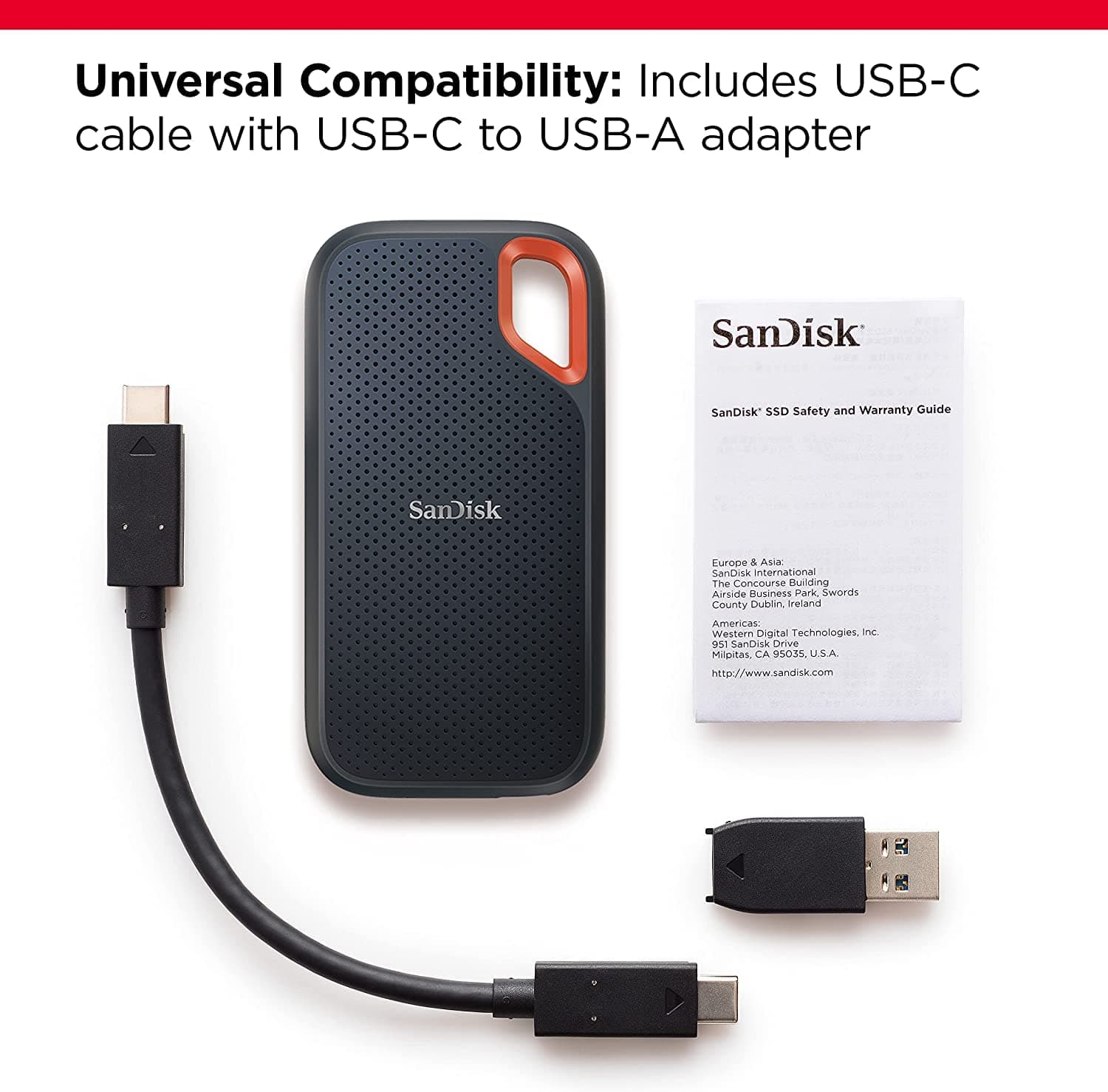 SANDISK 4TB Extreme Portable SSD - Up to 1050MB/s, USB-C, USB 3.2 Gen 2, IP65 Water and Dust Resistance, Updated Firmware - External Solid State Drive - SDSSDE61-4T00-G25 - Image 3