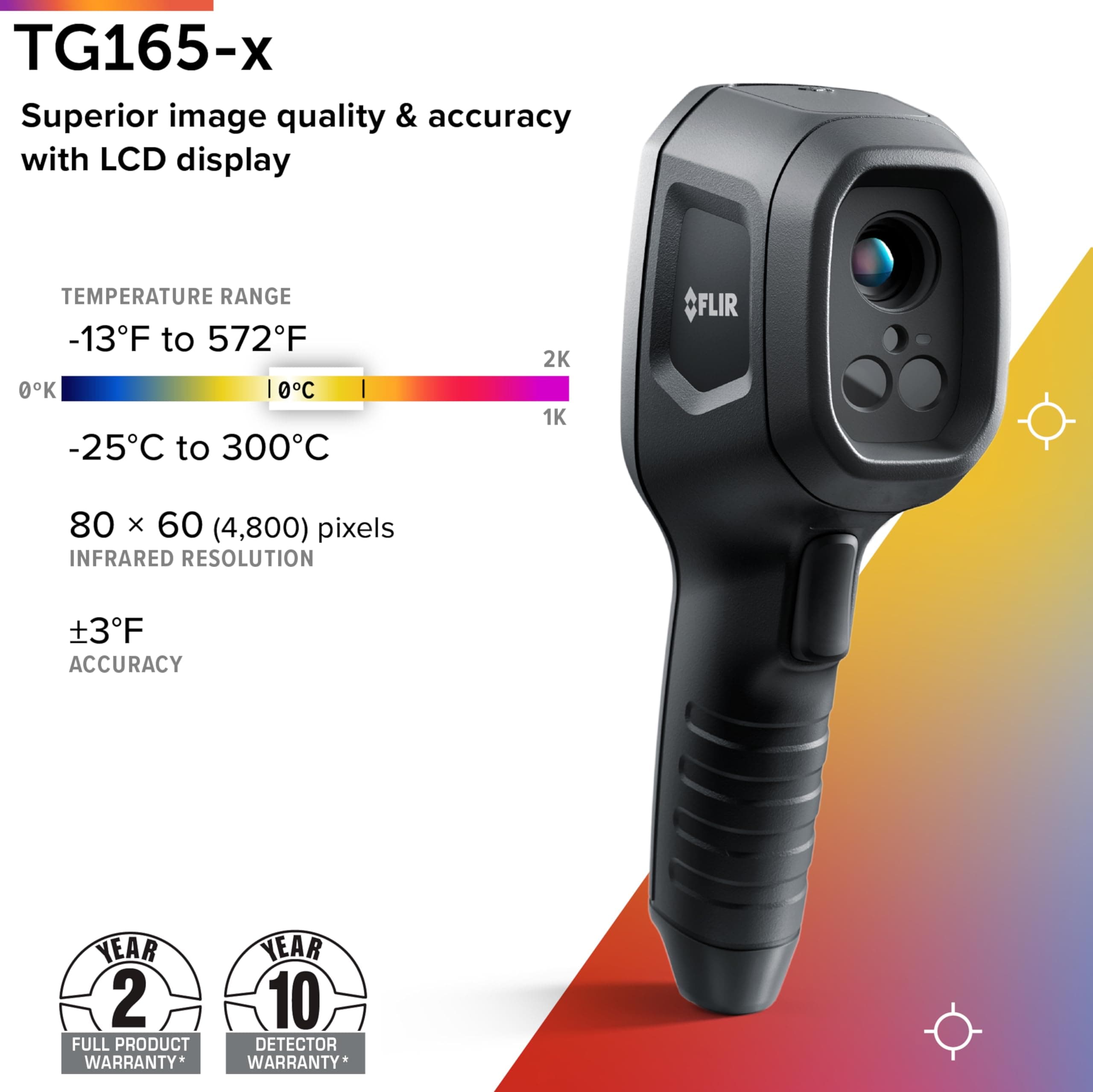FLIR TG297 Thermal Imaging Camera with Bullseye Laser: Industrial Infrared Camera for High-Temp Applications - Image 2