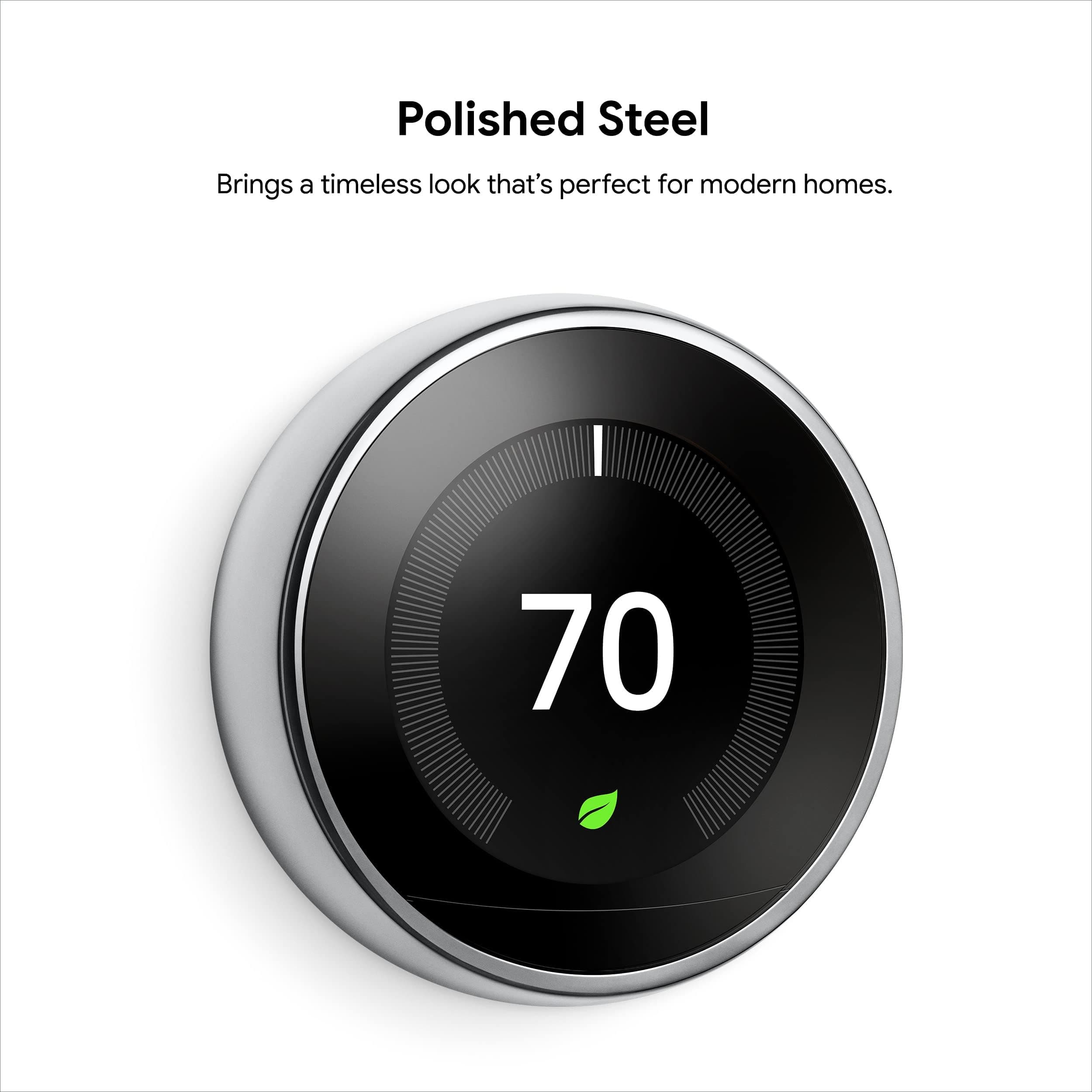 Google Nest Learning Thermostat - Smart Wi-Fi Thermostat - Polished Steel - Image 2