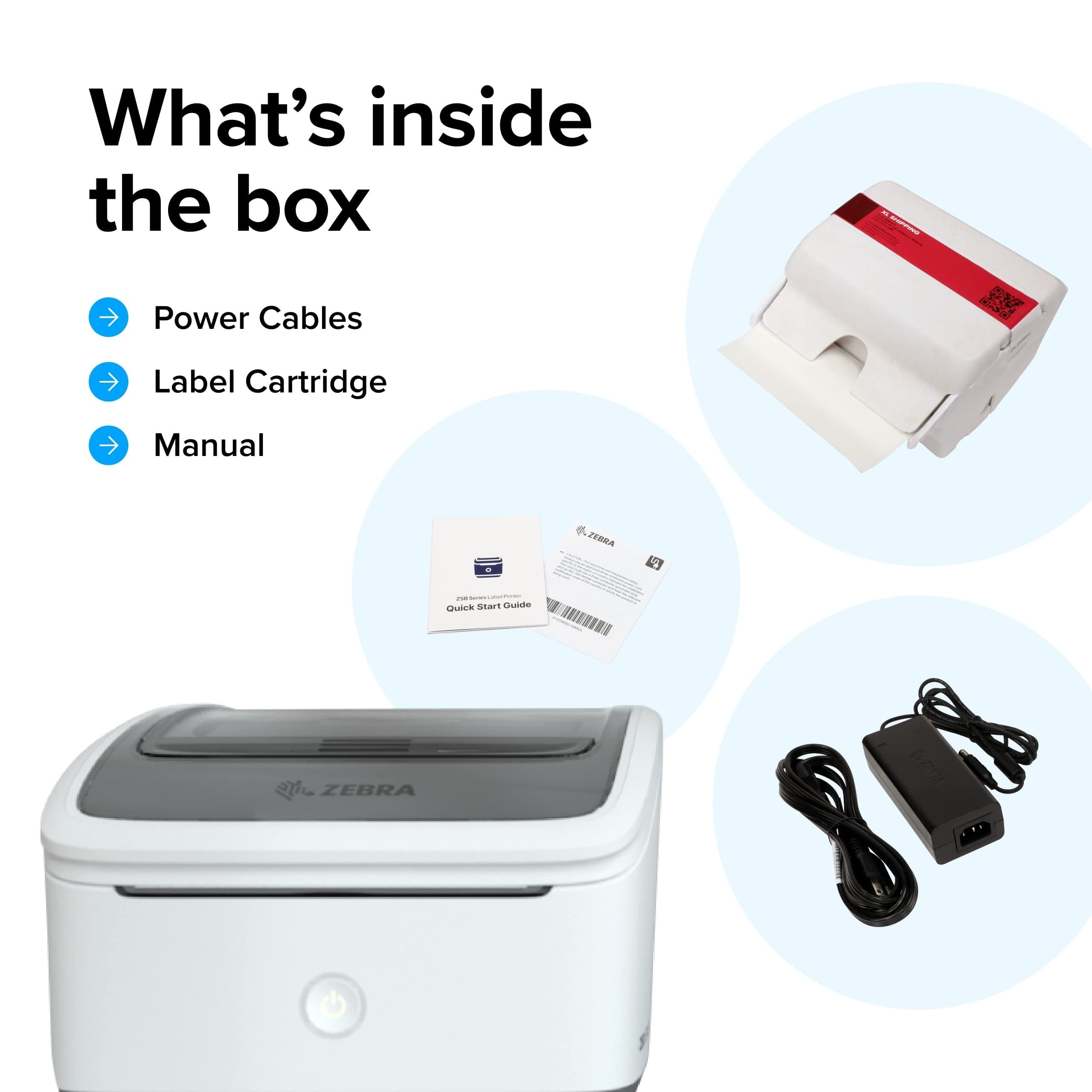 ZEBRA ZSB Series Thermal Label Printer - Wireless Label Printer for ZSB Cartridges - Compatible with UPS, USPS & FedEx - 4" Print Width - Image 5