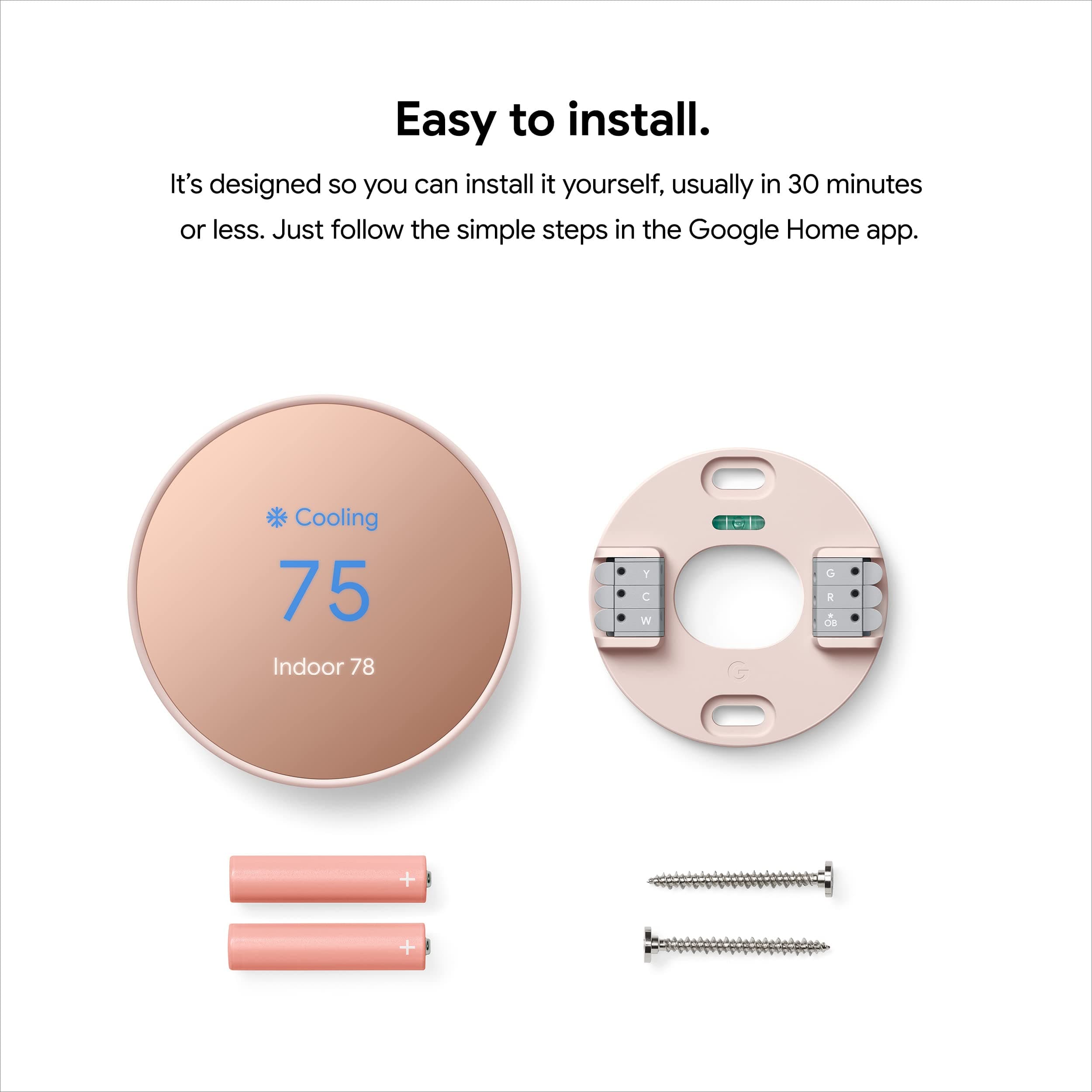 Google Nest Thermostat - Smart Thermostat for Home - Programmable Wifi Thermostat - Sand - Image 8