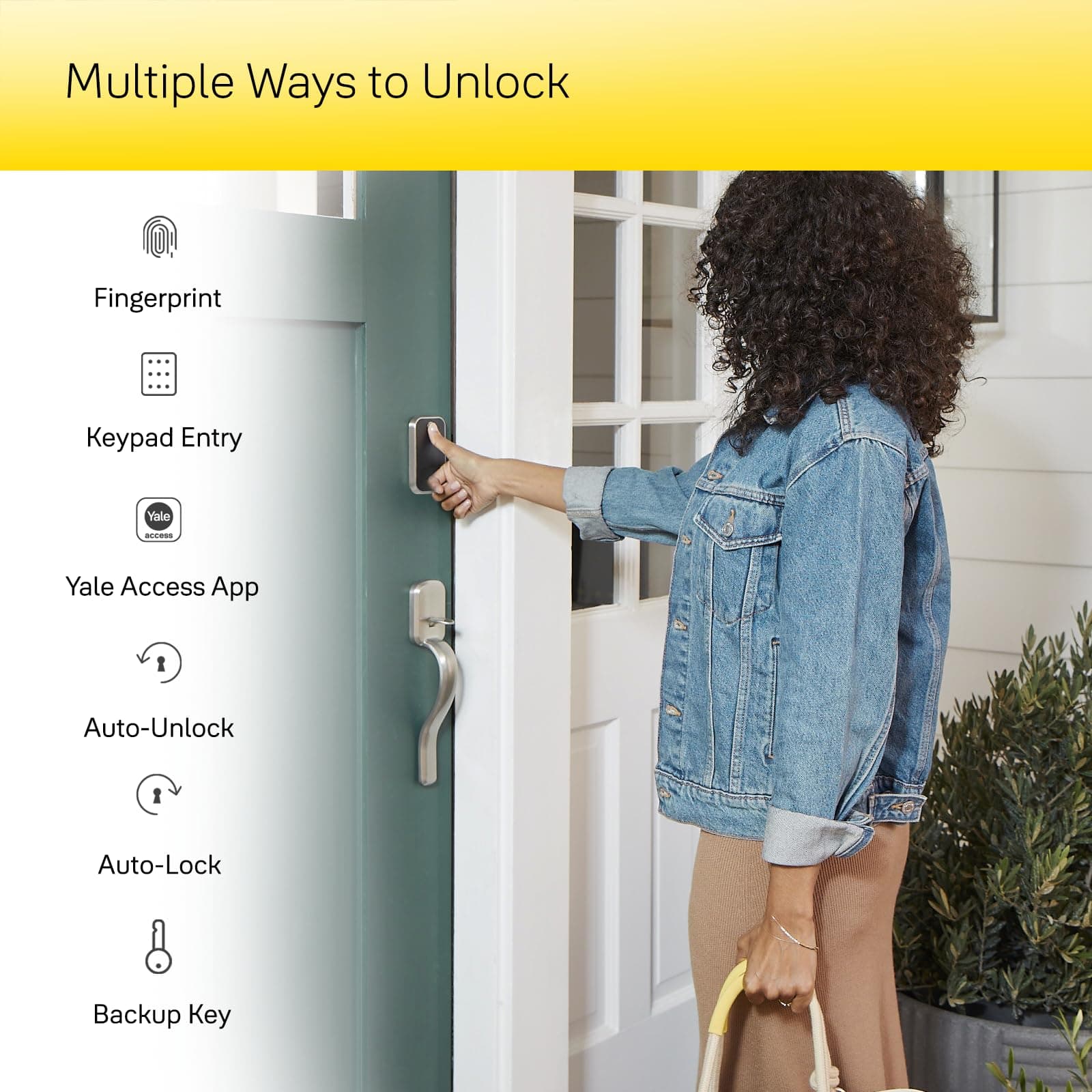 Yale Assure Lock 2 Touch Deadbolt, Satin Nickel Keyed Smart Entry Door Lock with Wi-Fi Connected Touchscreen and Fingerprint Scanner, YRD420-F-WF1-619 - Image 2