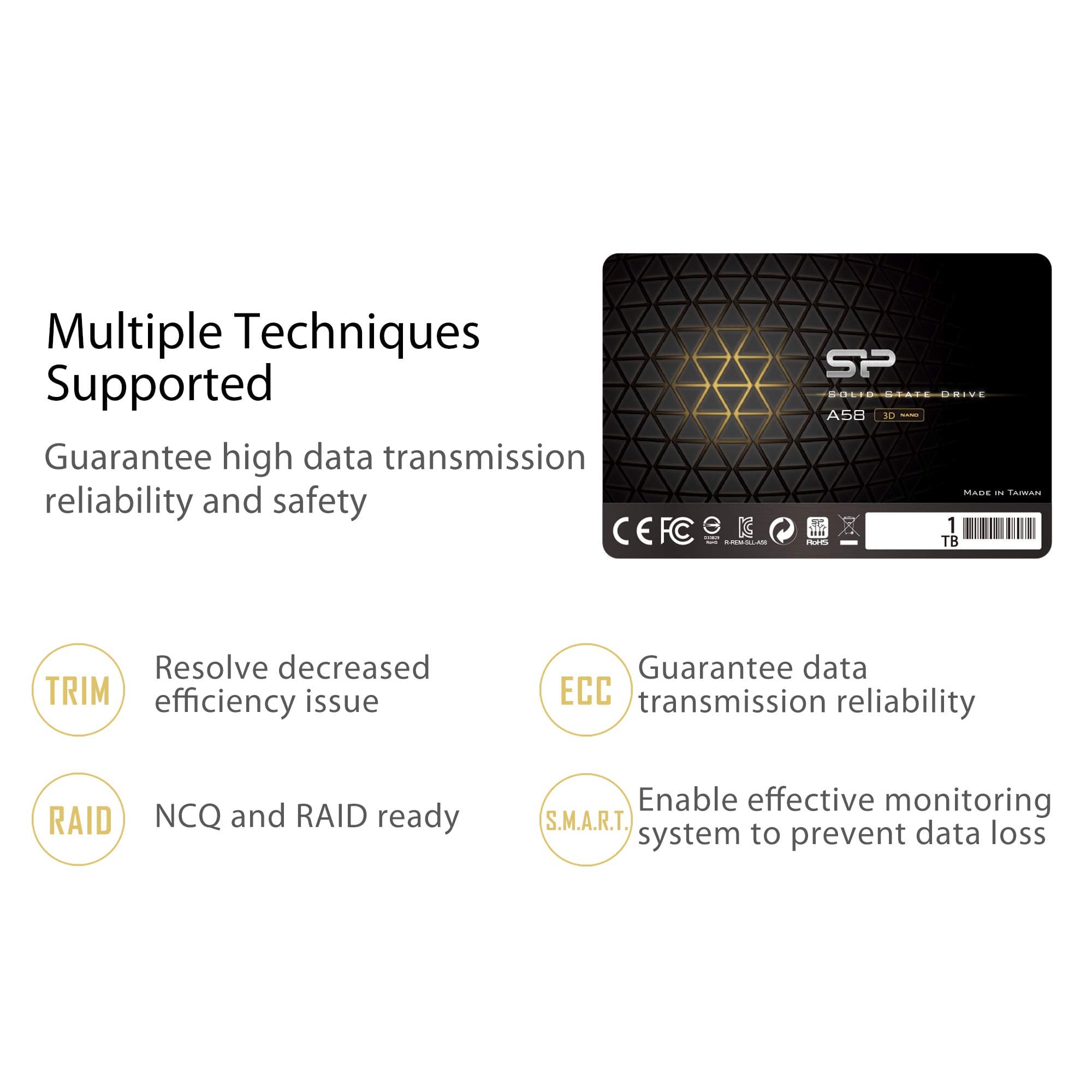 Silicon Power 1TB SSD 3D NAND A58 SLC Cache Performance Boost SATA III 2.5" 7mm (0.28") Internal Solid State Drive - Image 7