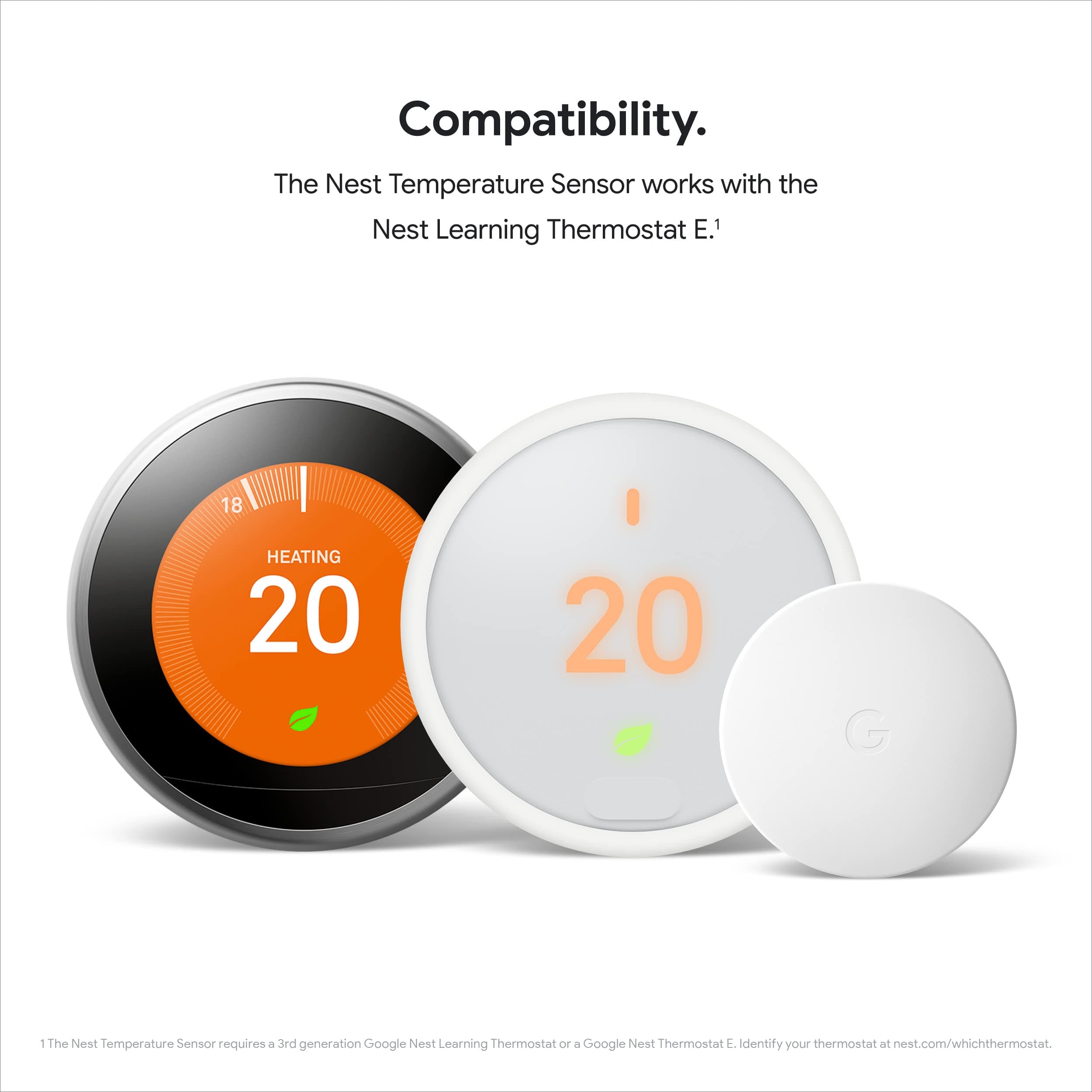 Google Nest Temperature Sensor- That Works with Nest Learning Thermostat and Nest Thermostat E - Smart Home, White - Image 5