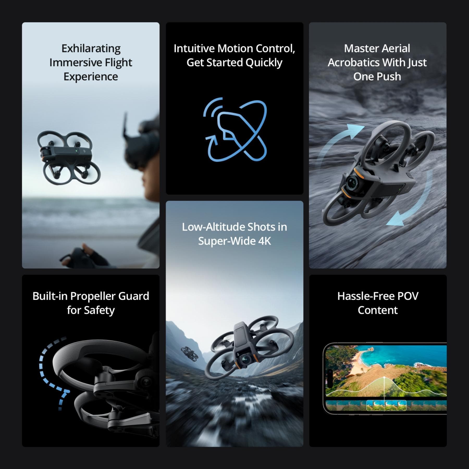 DJI Avata 2 (Drone Only), FPV Drone with Camera 4K, Immersive Flight Experience, Built-in Propeller Guard, Easy Flip/Roll, Super-Wide 155° FOV, Compatible with RC Motion 3, FAA Remote ID Compliant - Image 2