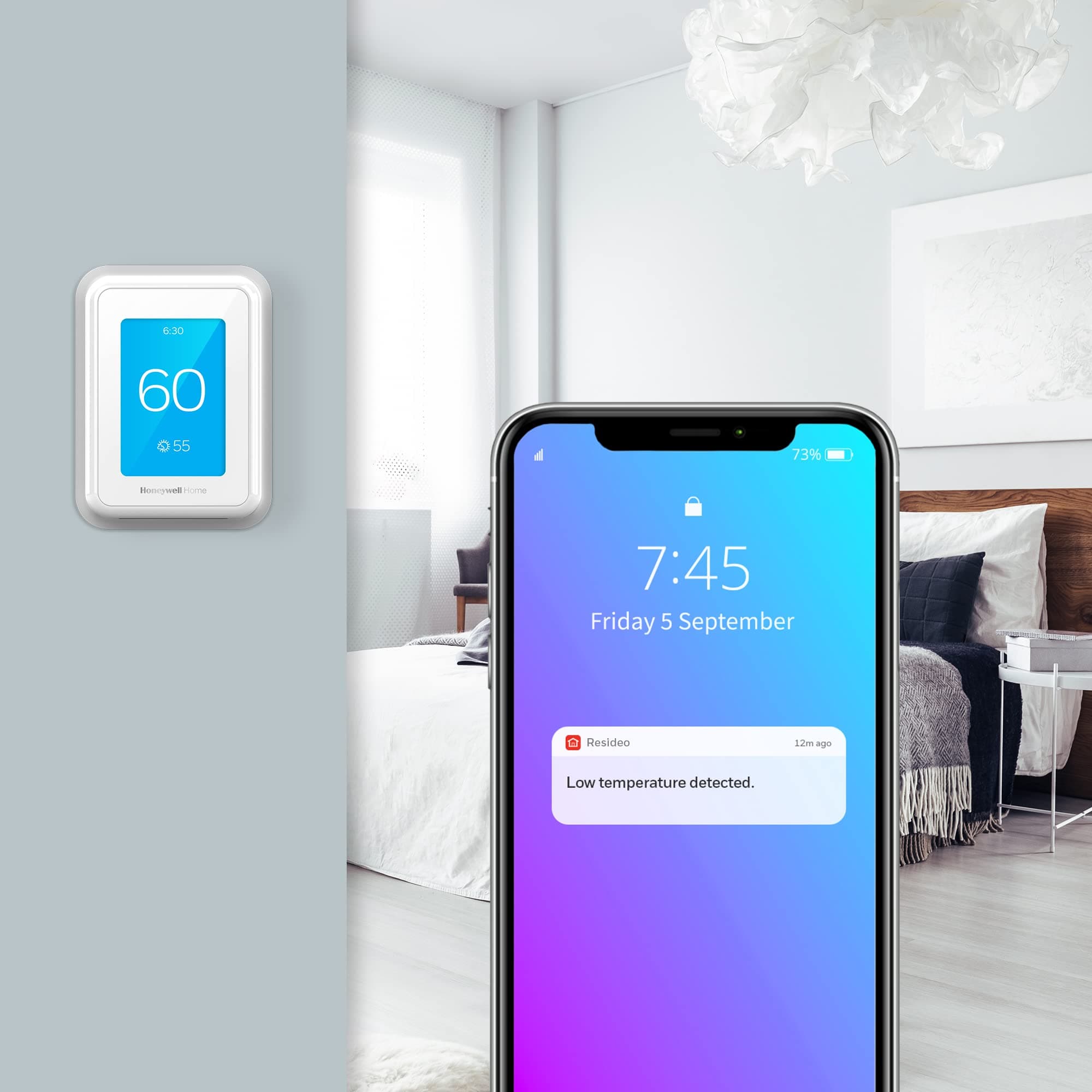 Honeywell Home T9 WIFI Smart Thermostat, Smart Room Sensor Ready, Touchscreen Display, Alexa and Google Assist - Image 8
