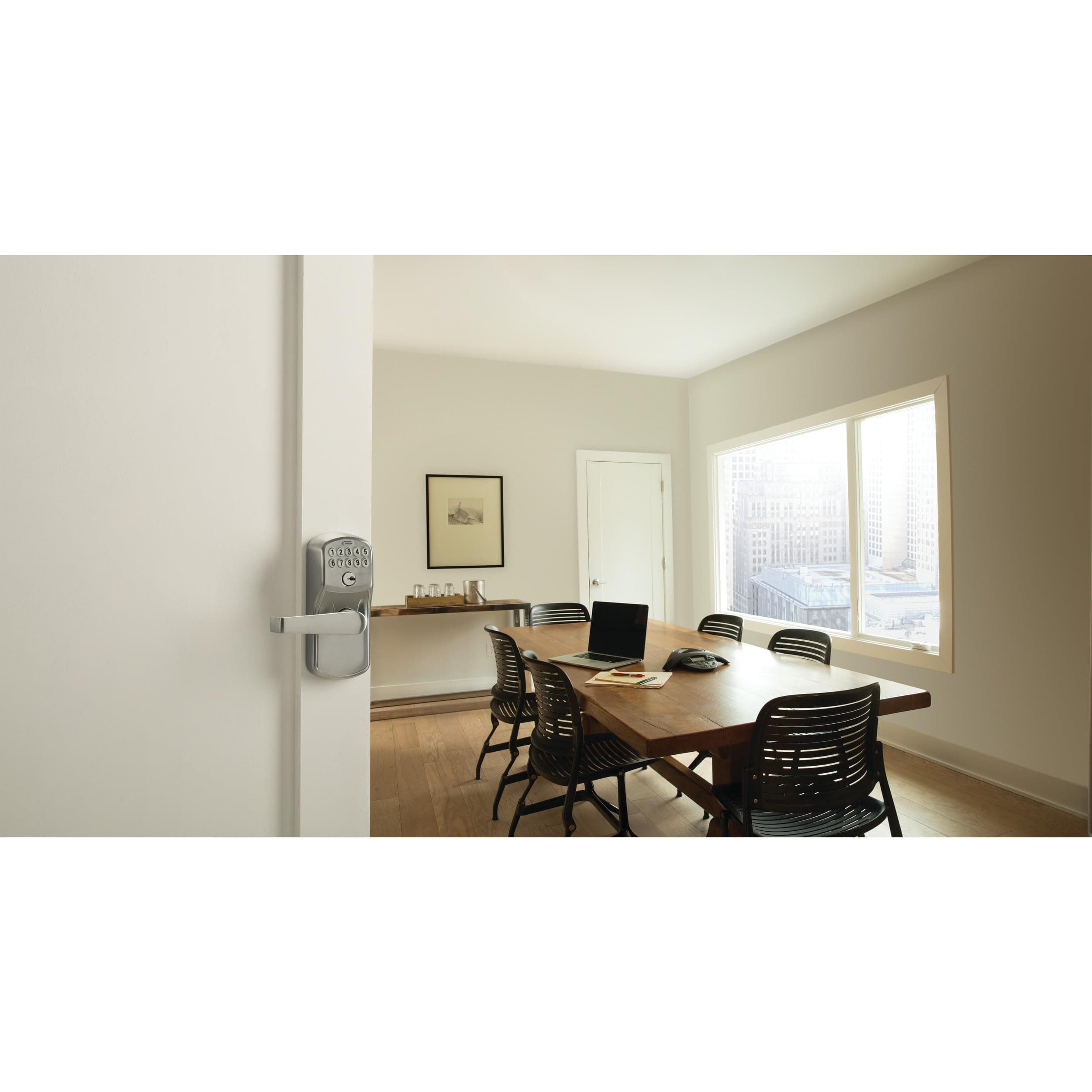 SCHLAGE Brushed Chrome FE595CS V PLY 626 ELA Plymouth Light Commercial Electronic Keypad Lock with Elan Lever(Satin Chrome) - Image 5