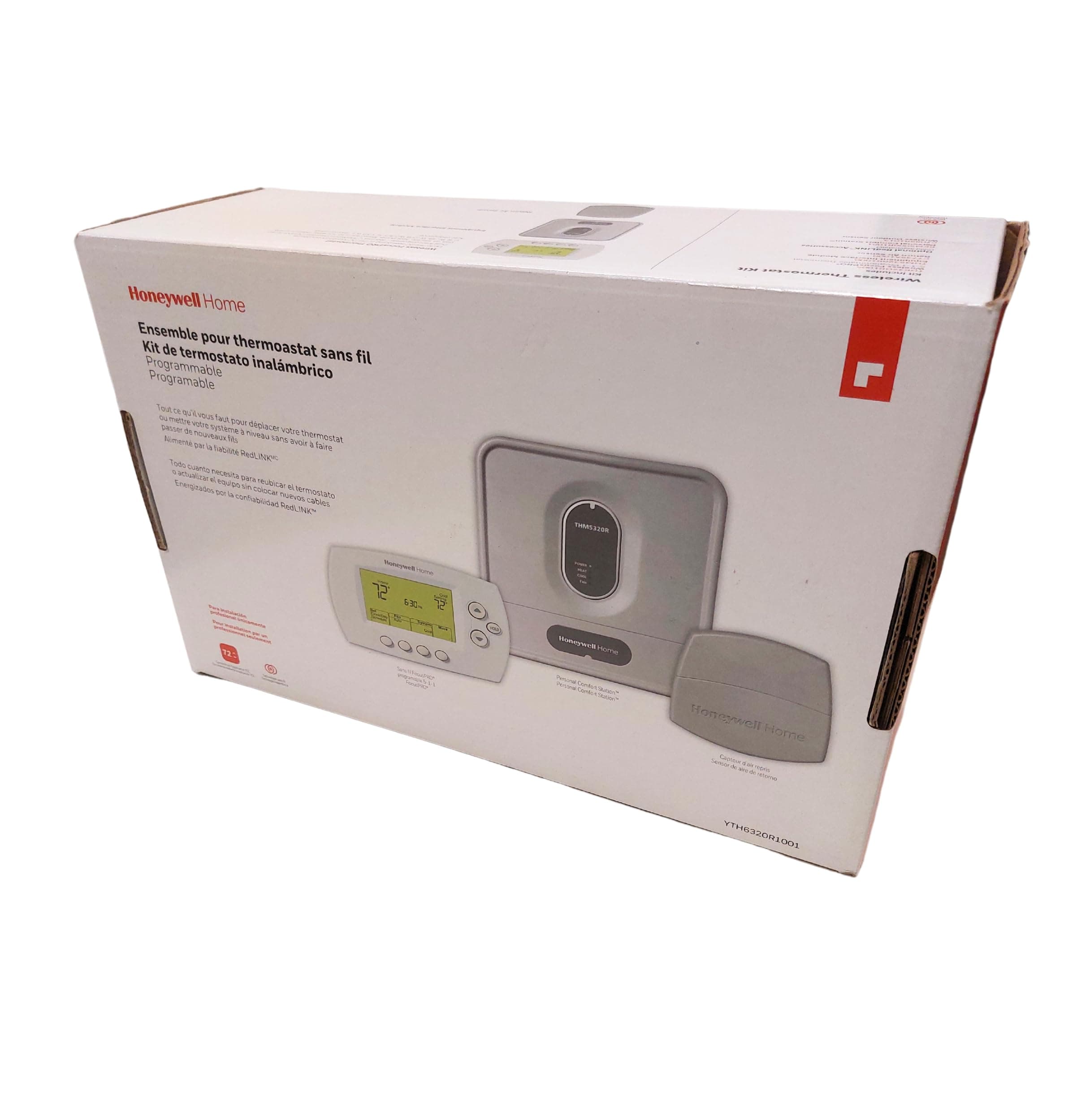 Honeywell YTH6320R1001, Programmable Redlink Enabled Wireless Focuspro Thermostat Kit, 1, White - Image 2