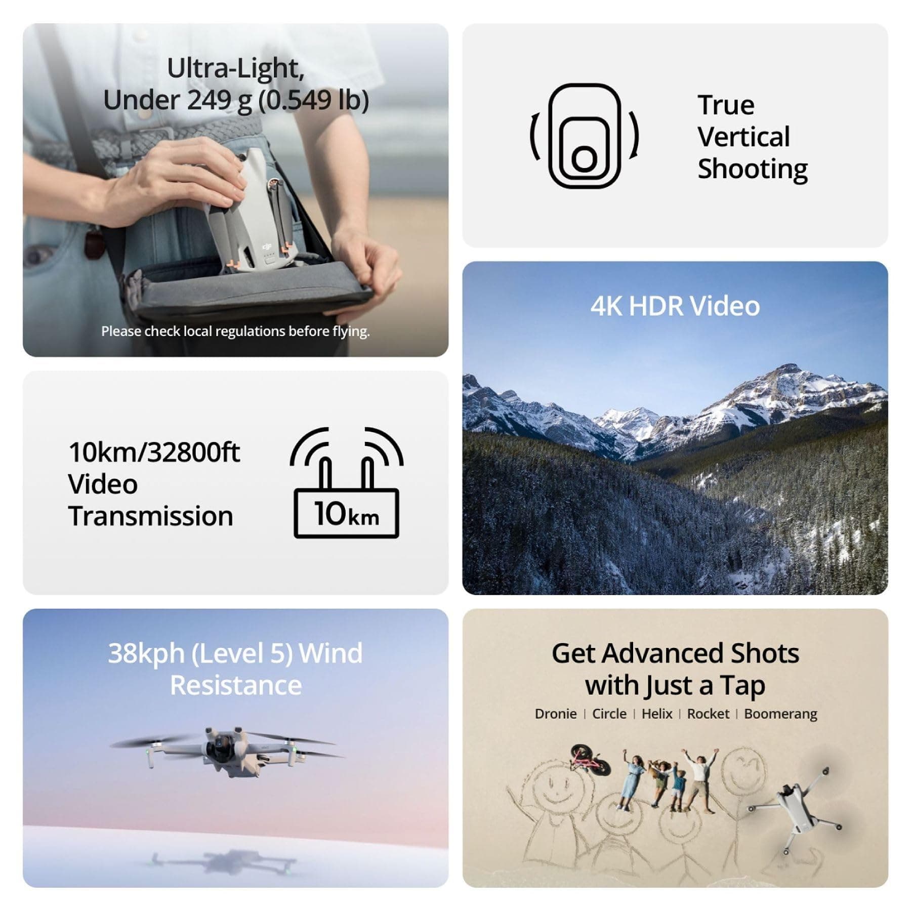DJI Mini 3 (DJI RC), Lightweight 3x Mechanical Gimbal Drones with Camera for Adults 4K, 38-min Flight Time, up to 32800ft (10km) Video Transmission, Vertical Shooting, GPS Auto Return Integrated - Image 2