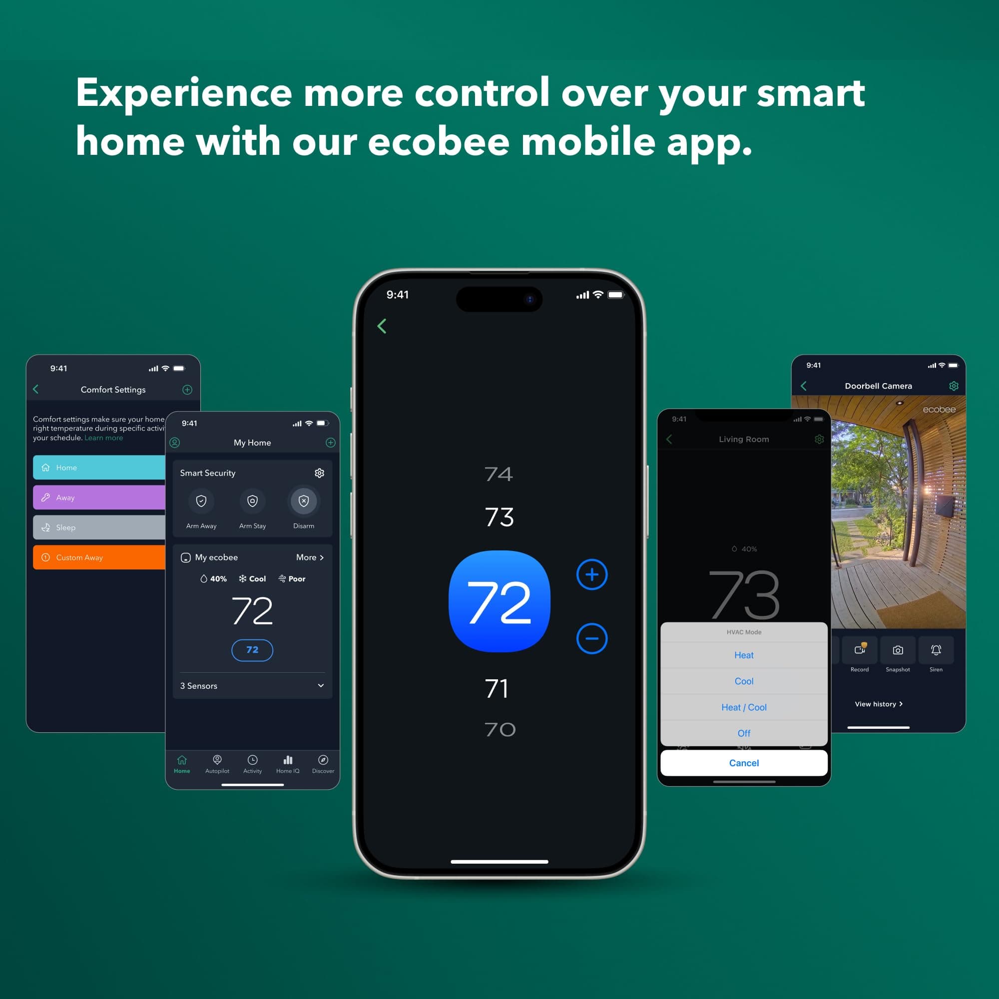 ecobee Smart Thermostat Premium with Smart Sensor and Air Quality Monitor - Programmable Wifi Thermostat - Works with Siri, Alexa, Google Assistant, Black - Image 5