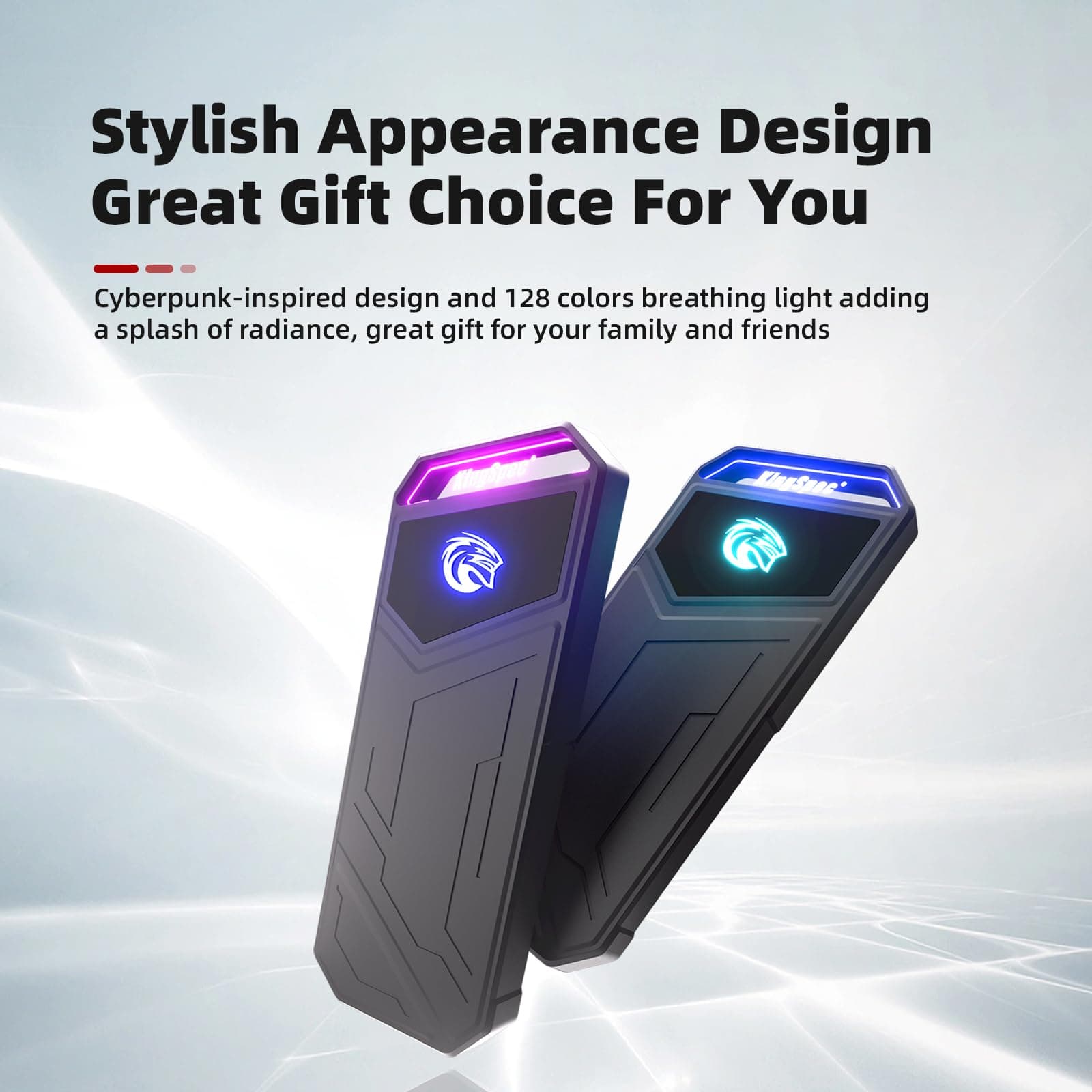 KingSpec Z5 4TB Portable External SSD with RGB Light - up to 2100MB/s, Zinc Alloy Case, USB 3.2 Gen2x2 Interface, Extreme Solid State Hard Drives, Compatible with Mobile Phone/PS4/Laptop/TV/PC (4TB) - Image 3