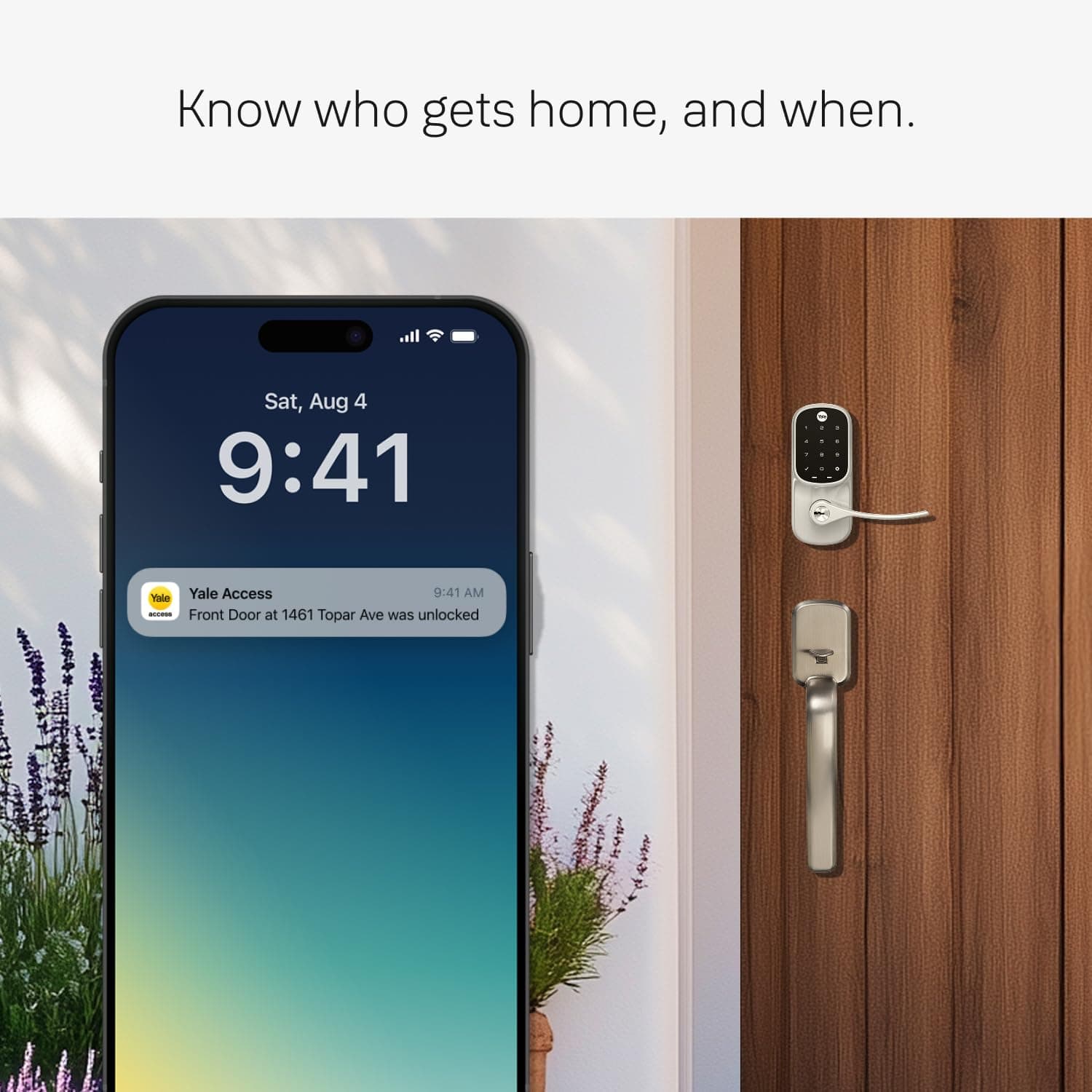Yale Assure Lever Entry Door Handle with Wi-Fi Connected Physical Keypad, Black Suede Smart Door Lock with Handle, Back-Up Key, ‎YRL216-WF1-BSP - Image 5