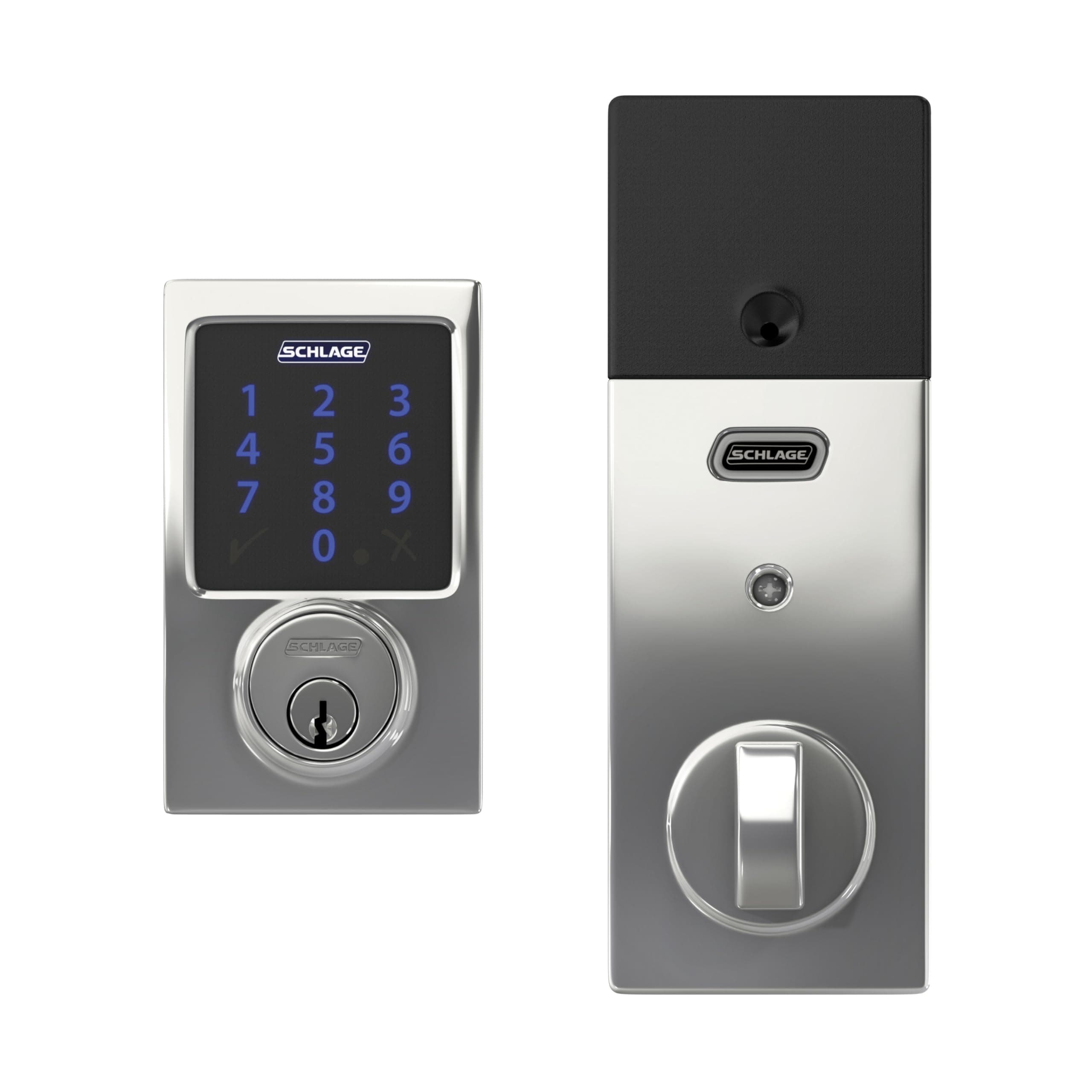 SCHLAGE BE469ZP CEN 625 Connect Smart Deadbolt with alarm with Century Trim in Bright Chrome, Z-Wave Plus enabled, 3 x 8 x 2 inches - Image 6