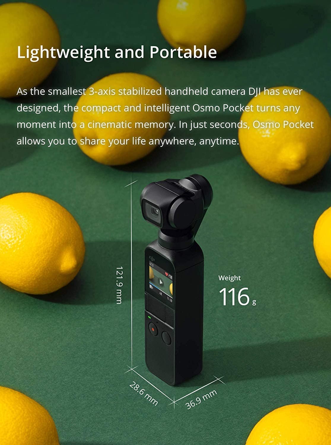 DJI Osmo Pocket - Handheld 3-Axis Gimbal Stabilizer with integrated Camera 12 MP 1/2.3” CMOS 4K60 Video, for YouTube, TikTok, Video Vlog, Streamlabs, Attachable to Smartphone, Android, iPhone, Black - Image 3