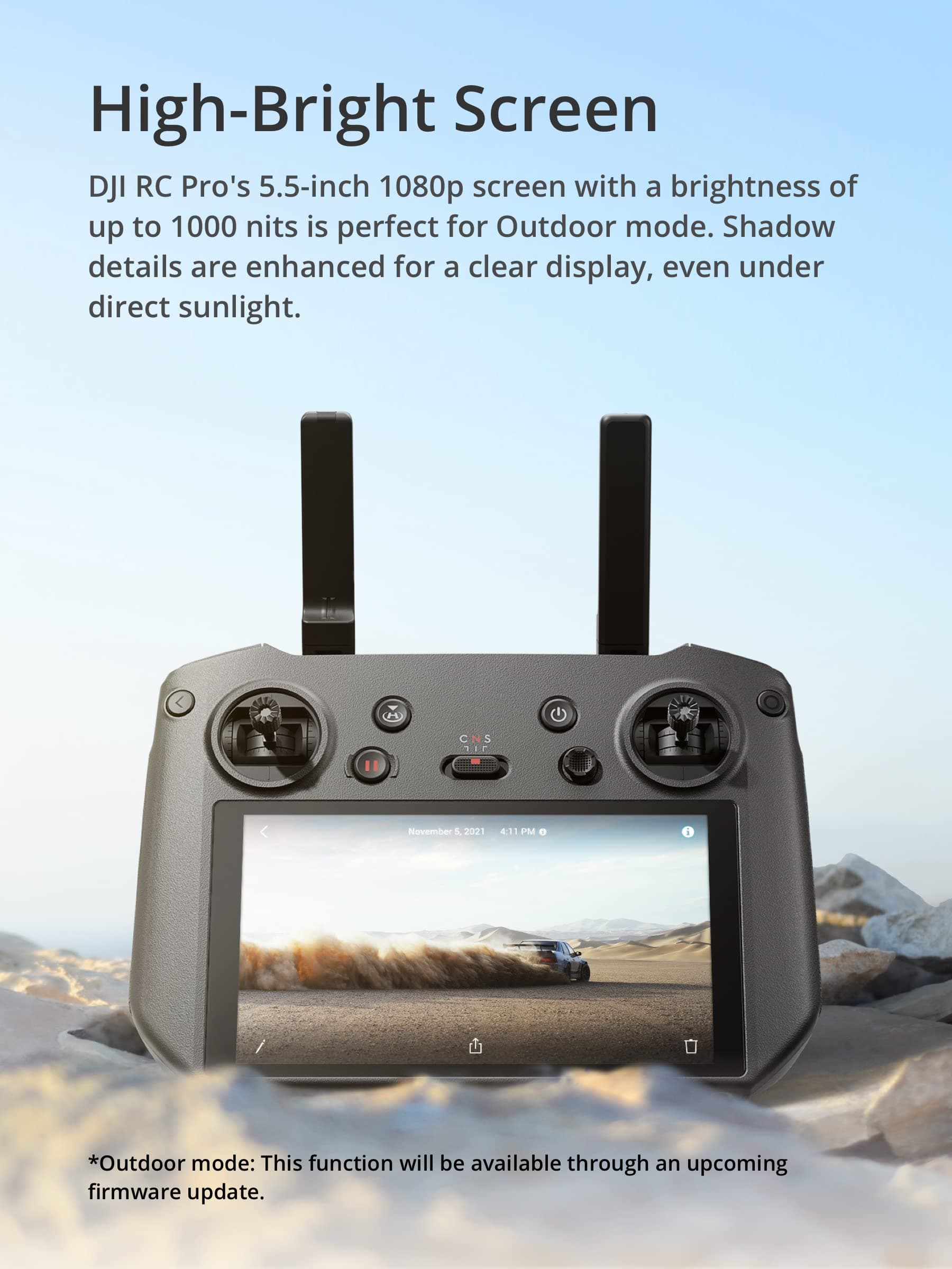 DJI RC Pro, High-Performance Remote Controller for DJI Mavic 3 Pro and More, High-Bright 1080p Screen, 15 km Transmission Range, Ideal for Outdoor Use Aerial Photography - Image 5