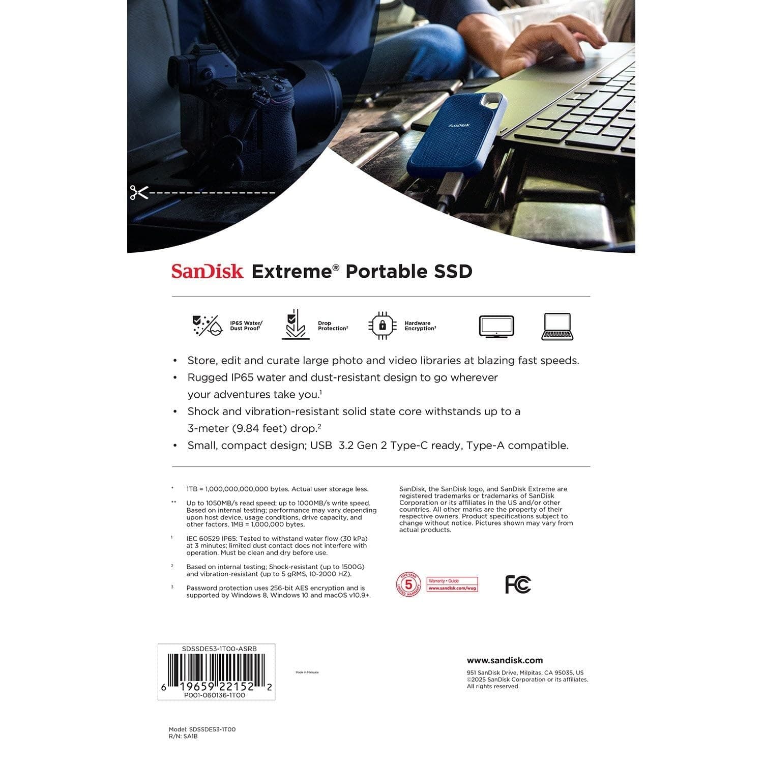 Sandisk Extreme Portable SSD, 1TB - Image 3