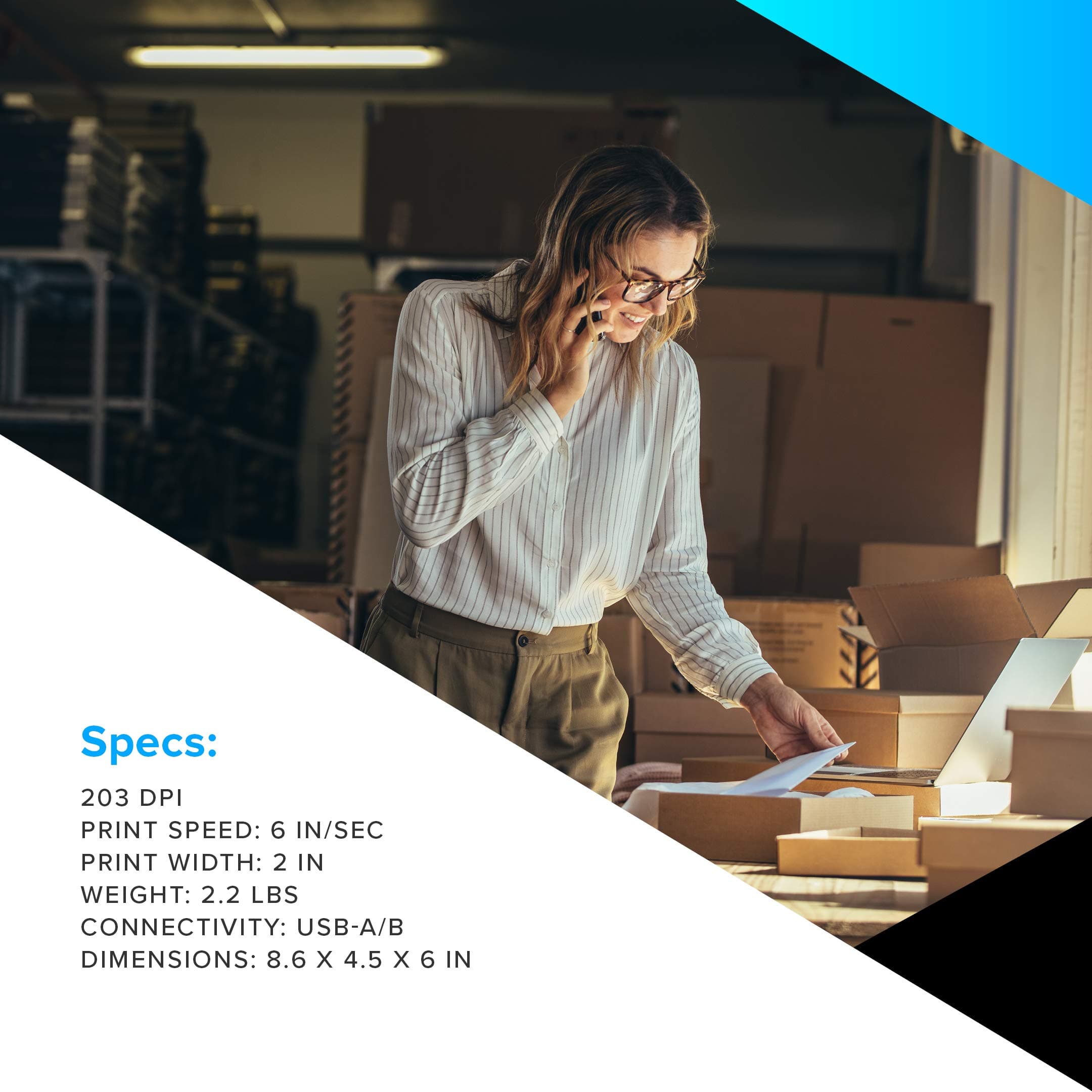 ZEBRA ZD410 Direct Thermal Desktop Monochrome Printer Print Width of 2 in USB Connectivity ZD41022-D01000EZ - Image 6