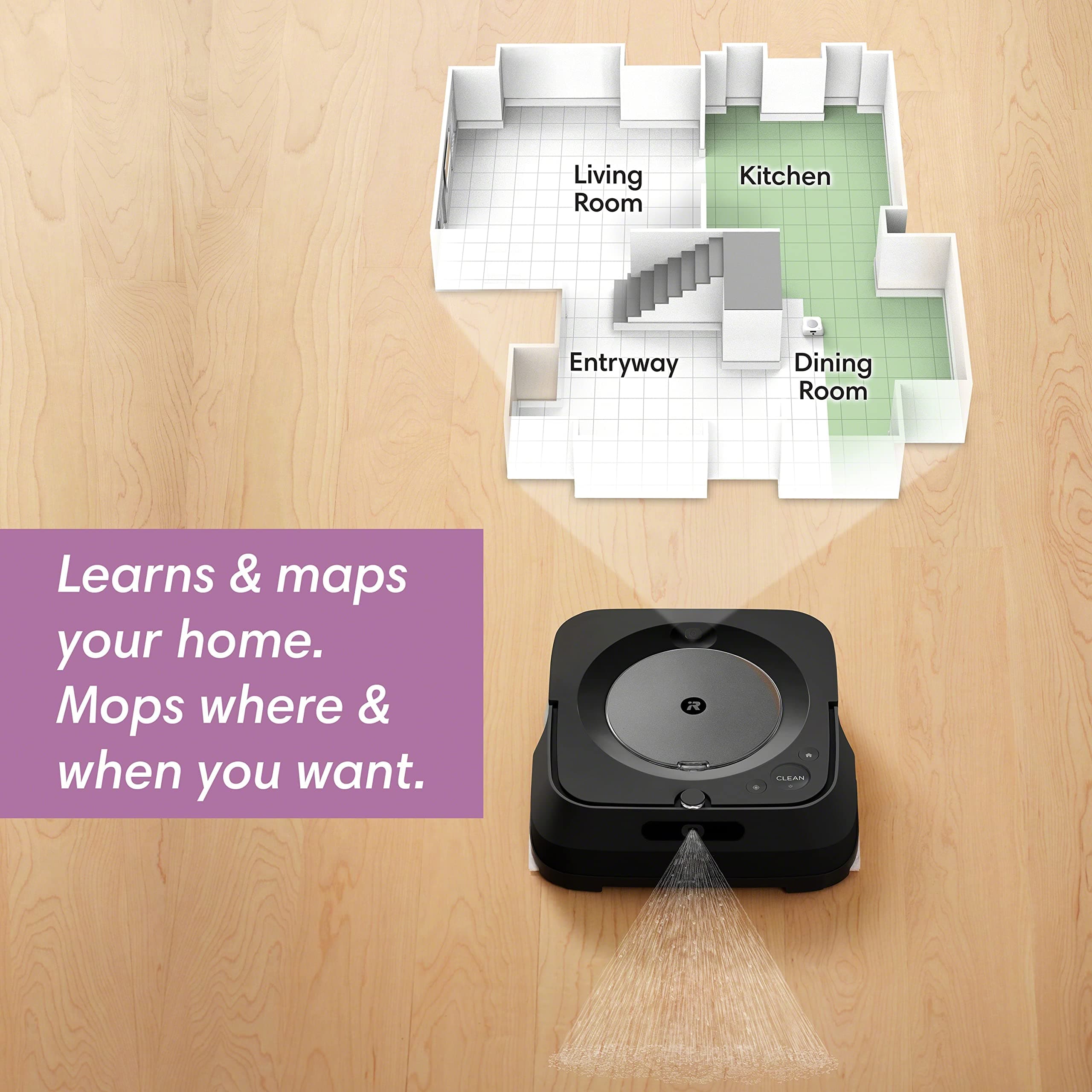 iRobot Braava Jet m6 6113 Ultimate Robot Mop - Wi-Fi Connected, Precision Jet Spray, Smart Mapping, Compatible with Alexa, Ideal for Multiple Rooms, Recharges and Resumes, Graphite - Image 4