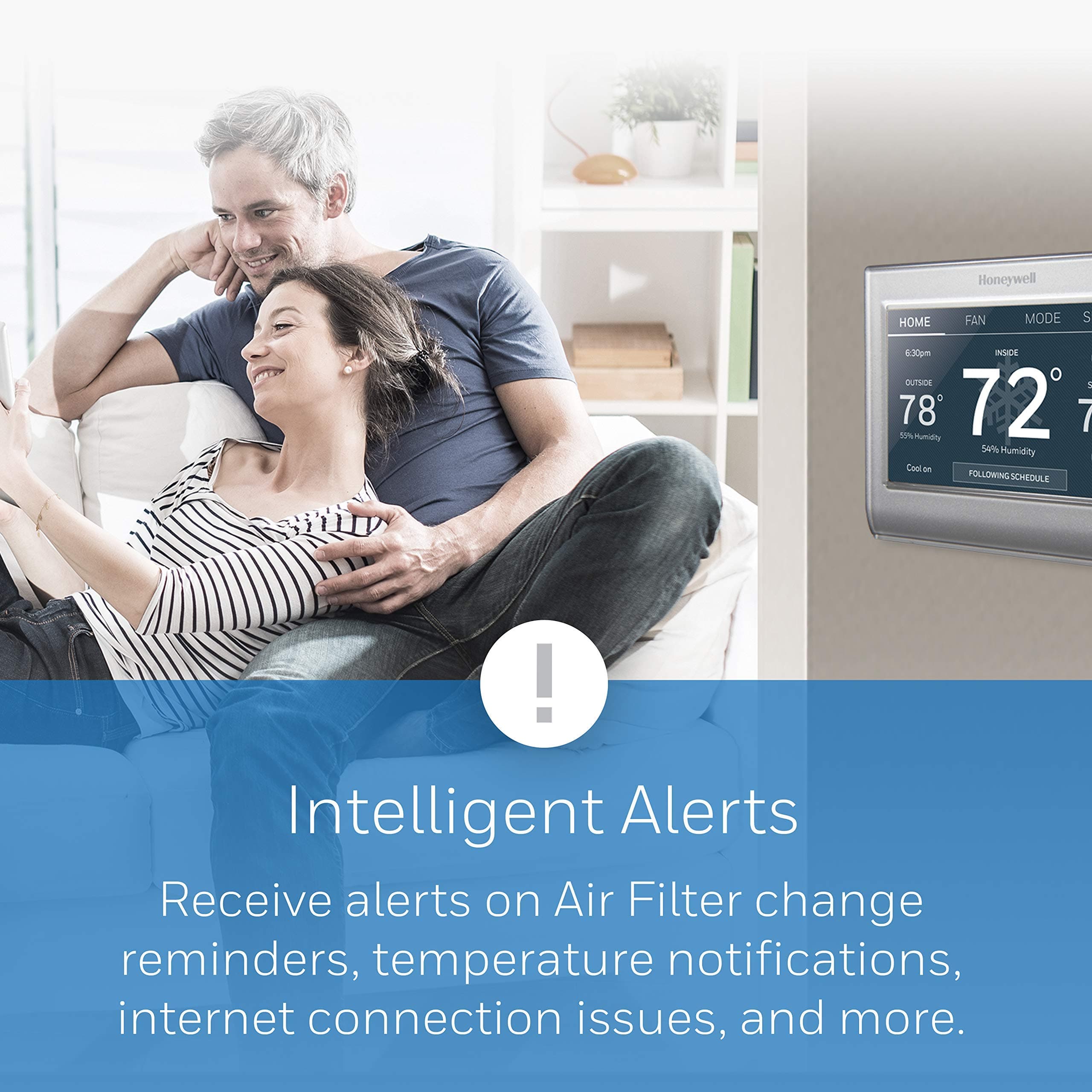Honeywell Home RTH9585WF1004 Wi-Fi Smart Color Thermostat, 7 Day Programmable, Touch Screen, Energy Star, Alexa Ready, Gray - Image 4
