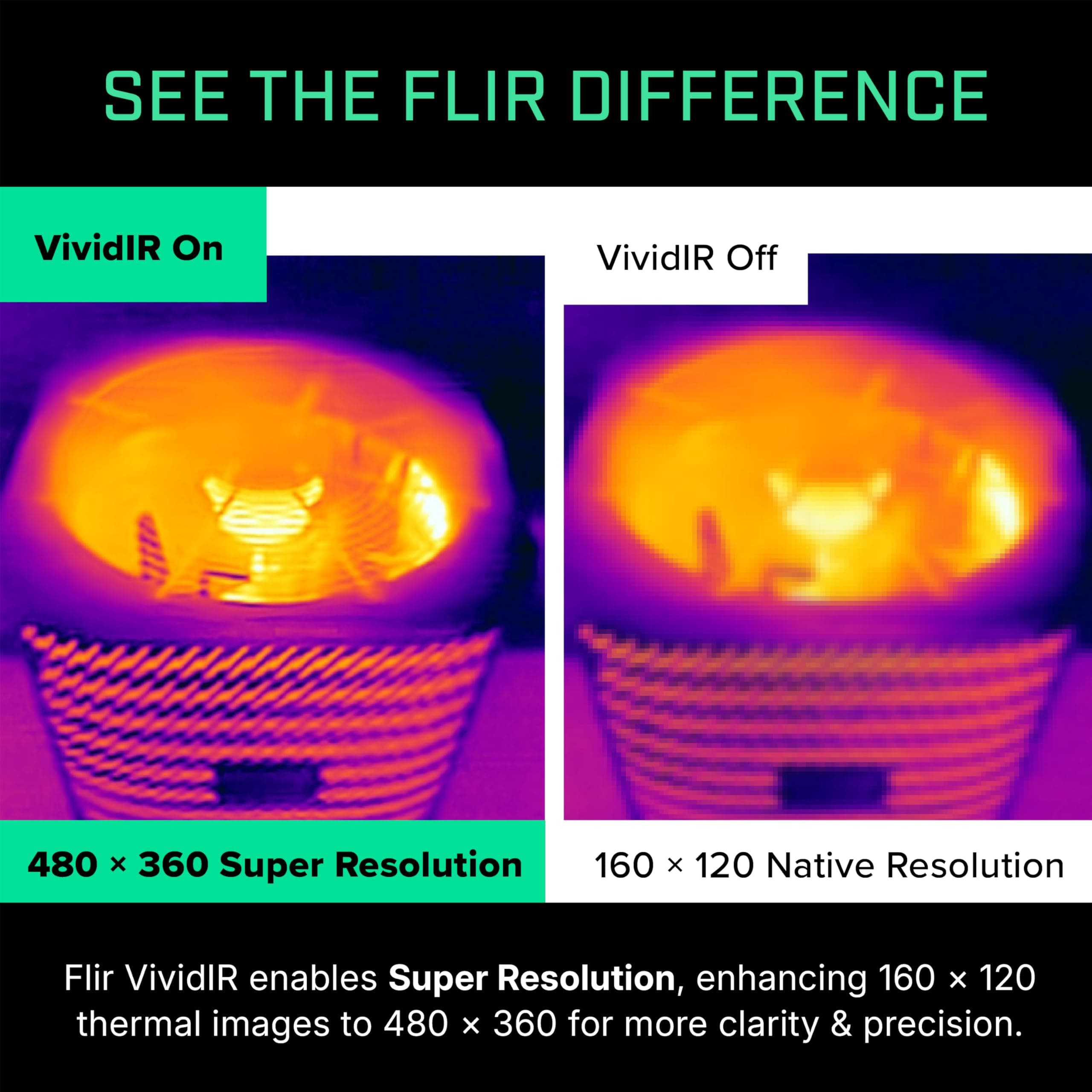 Flir One Pro - Thermal Imaging Camera for iOS Smartphones (iPhone 14 and Older w/Lightning Port), 480x360 Super Resolution (160x120 Native IR) - Image 4