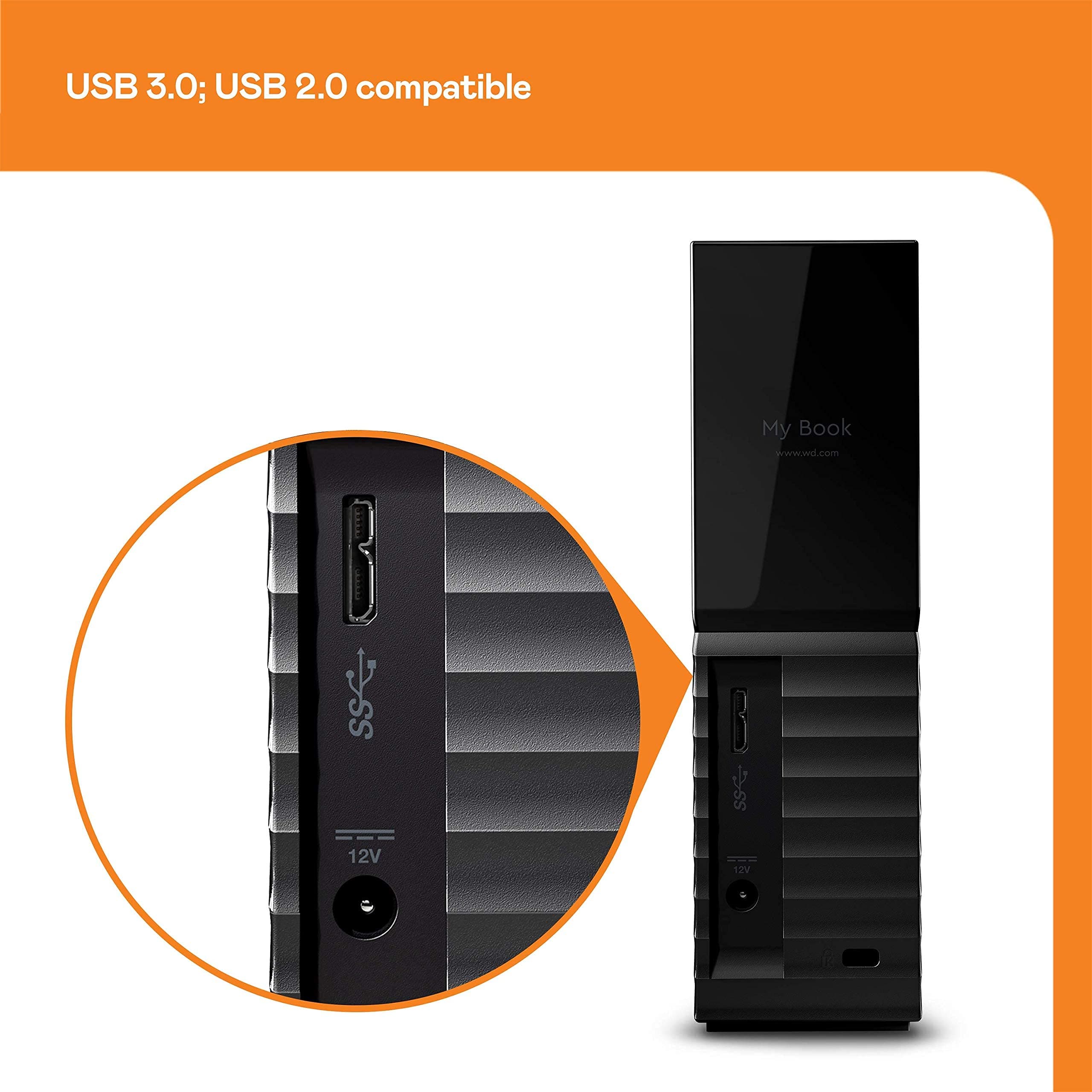 WD 12TB My Book Desktop External Hard Drive, USB 3.0, External HDD with Password Protection and Auto Backup Software - WDBBGB0120HBK-NESN - Image 3
