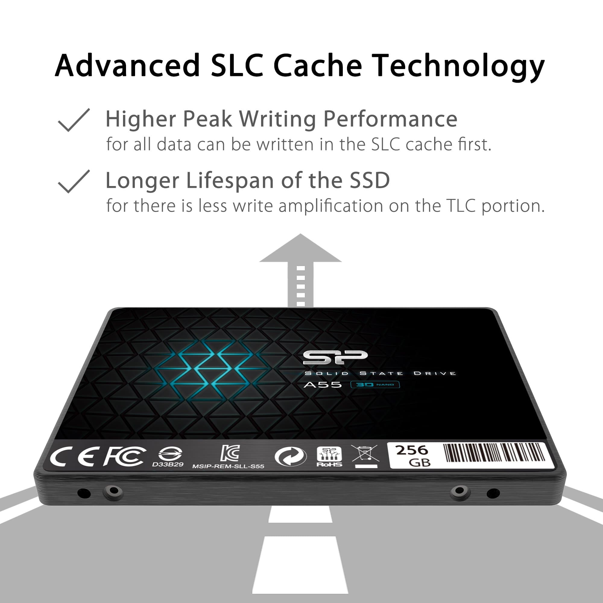 Silicon Power 2TB SSD 3D NAND A58 SLC Cache Performance Boost SATA III 2.5" 7mm (0.28") Internal Solid State Drive - Image 4
