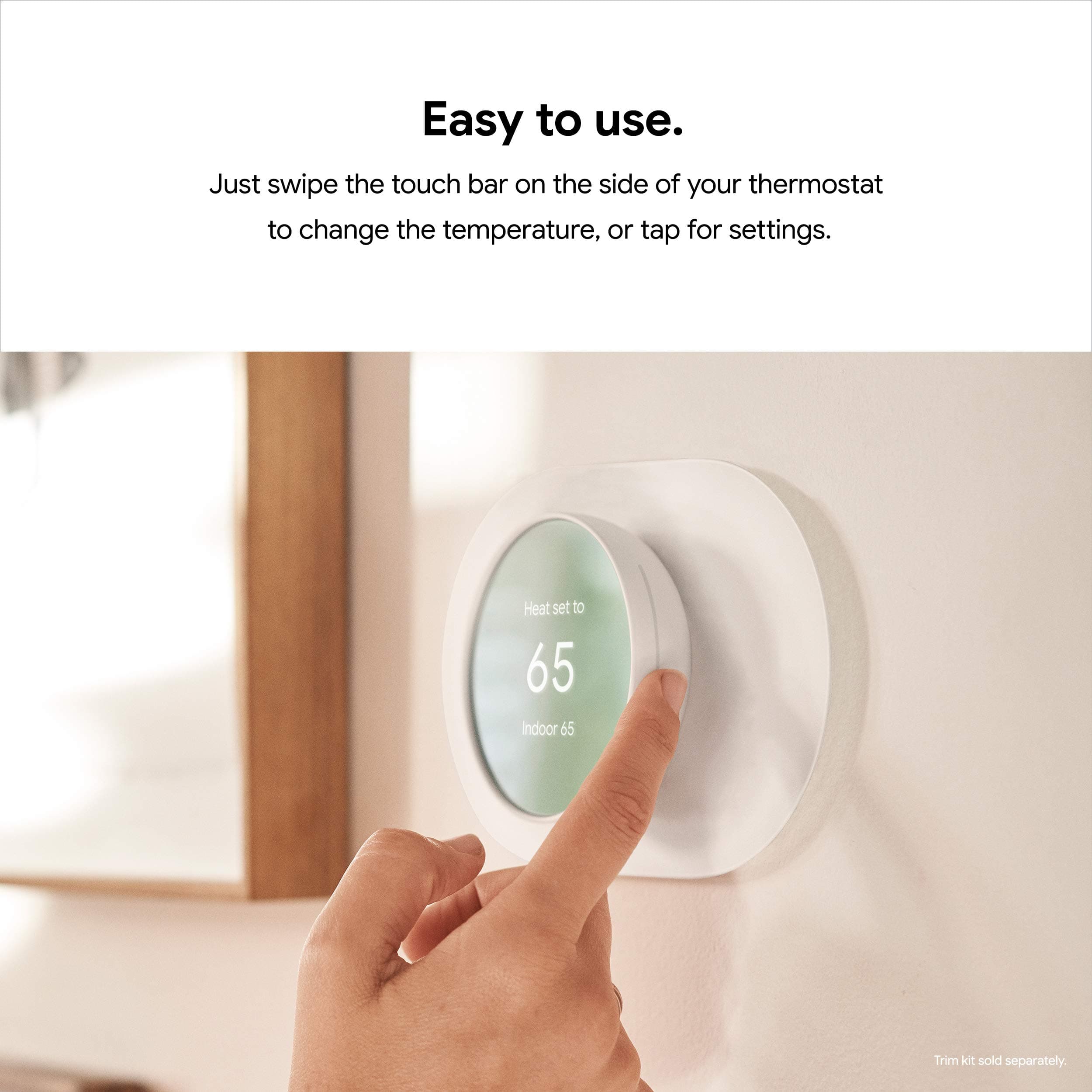 Google Nest Thermostat - Smart Thermostat for Home - Programmable Wifi Thermostat - Sand - Image 7