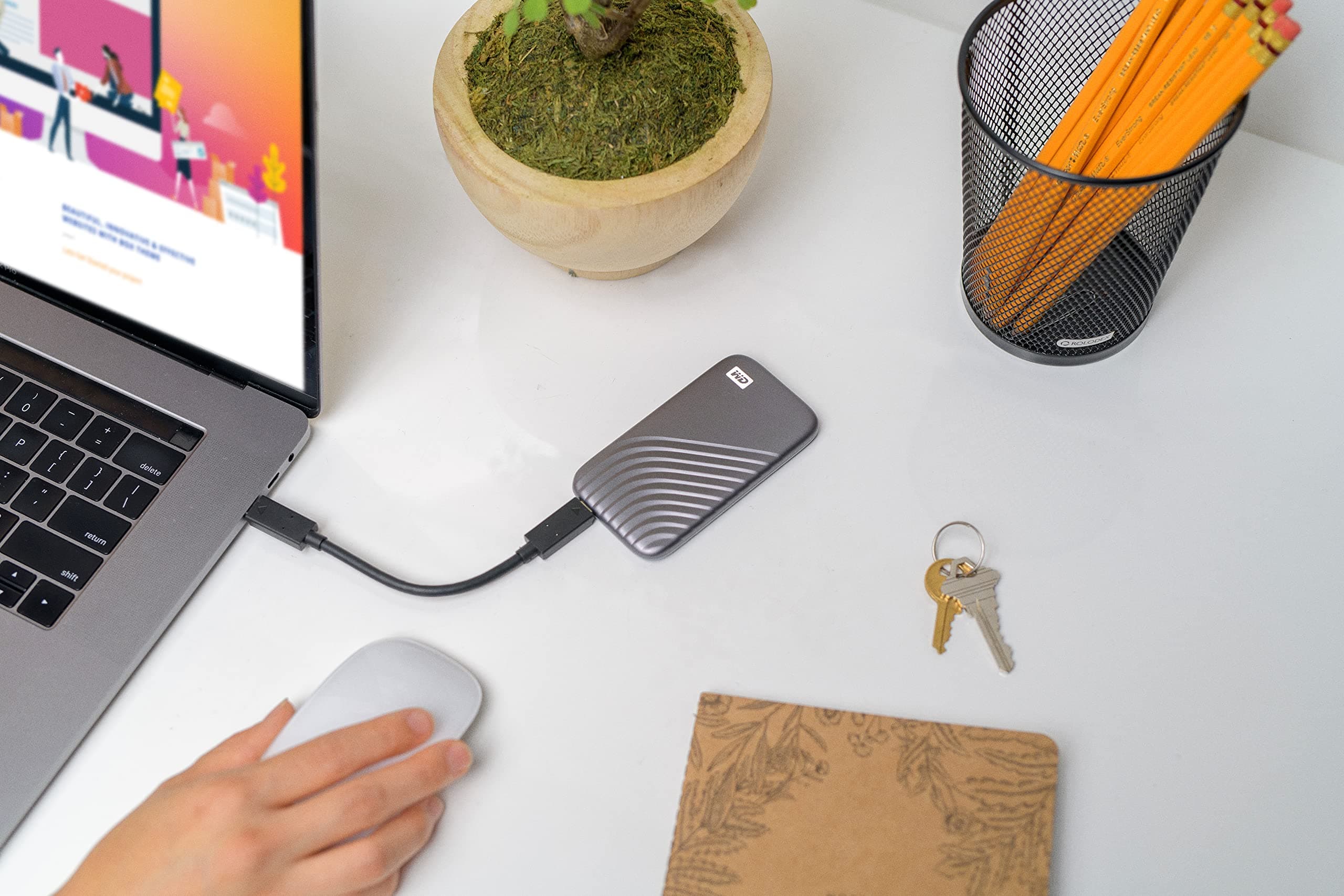 Western Digital 2TB My Passport SSD Portable External Solid State Drive, Gray, Sturdy and Blazing Fast, Password Protection with Hardware Encryption - WDBAGF0020BGY-WESN - Image 2