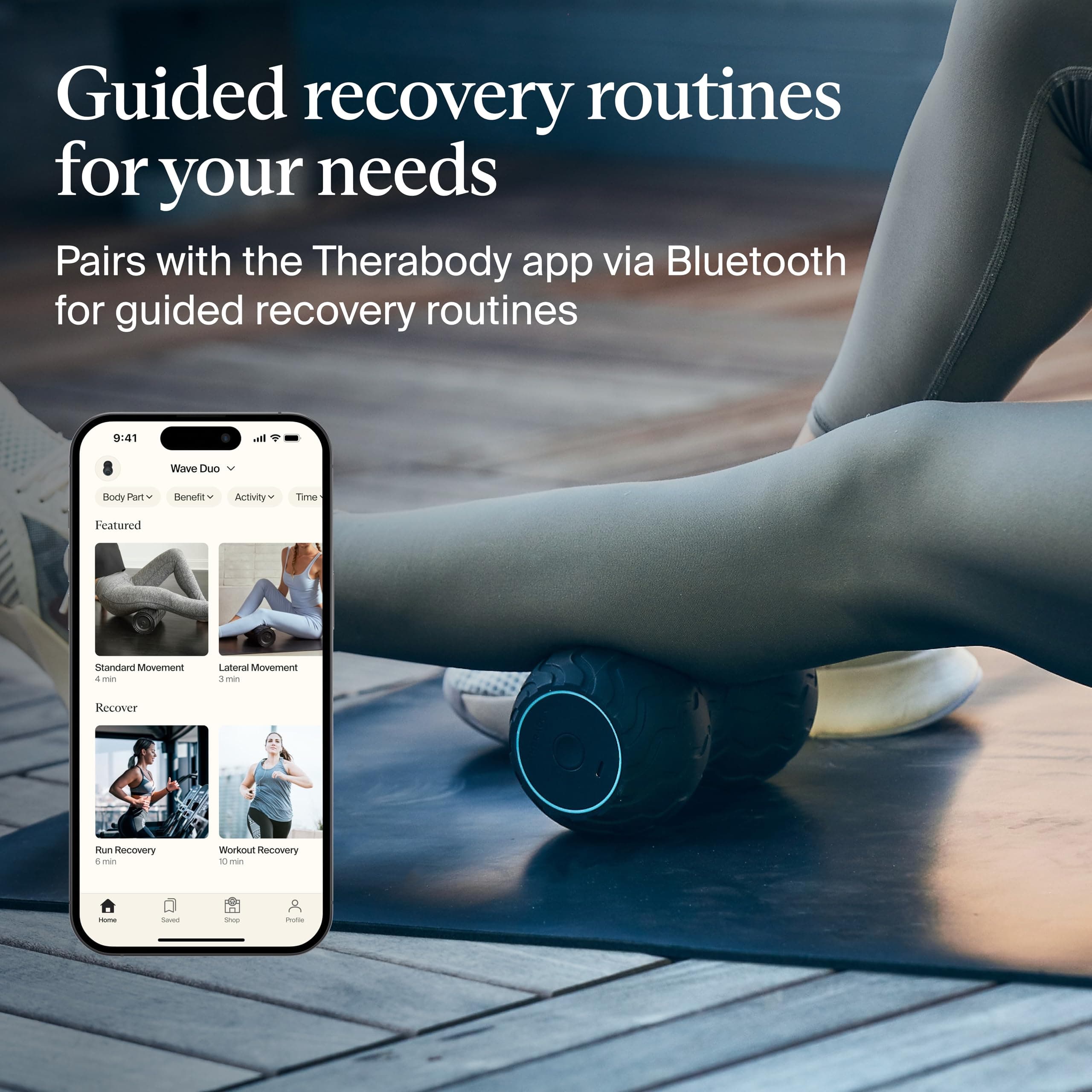 TheraGun Therabody WaveDuo - Ergonomically Contoured Foam Roller - Bluetooth Enabled Muscle Roller for Your Back, Neck & Spine with 5 Customizable Vibration Frequencies in Therabody App - Image 8