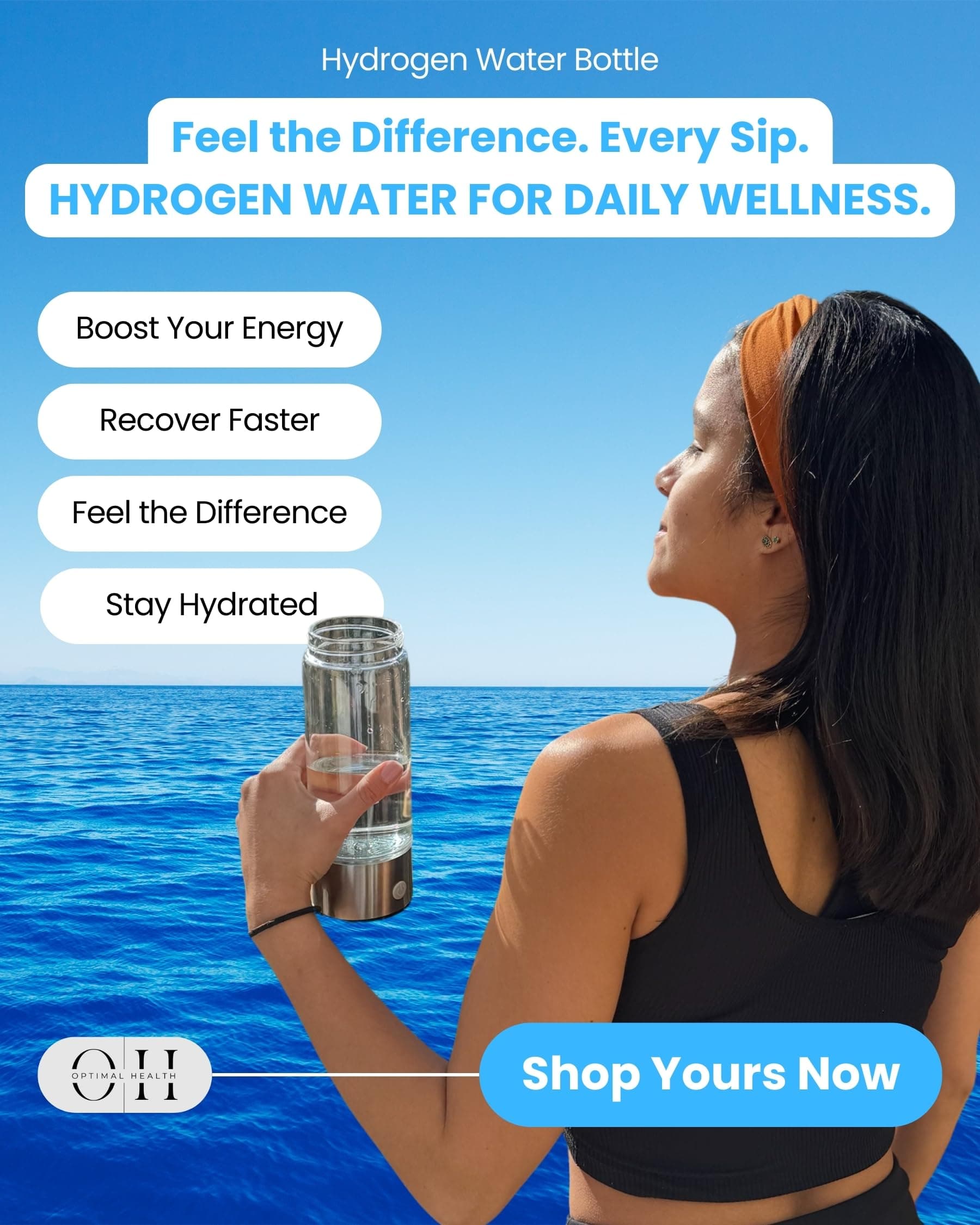 2025 Upgraded Optimal Health Hydrogen Water Bottle | Enhanced Hydration | Boosts Vitality & Performance | SPE PEM Technology | Portable | 420 ML - Image 5