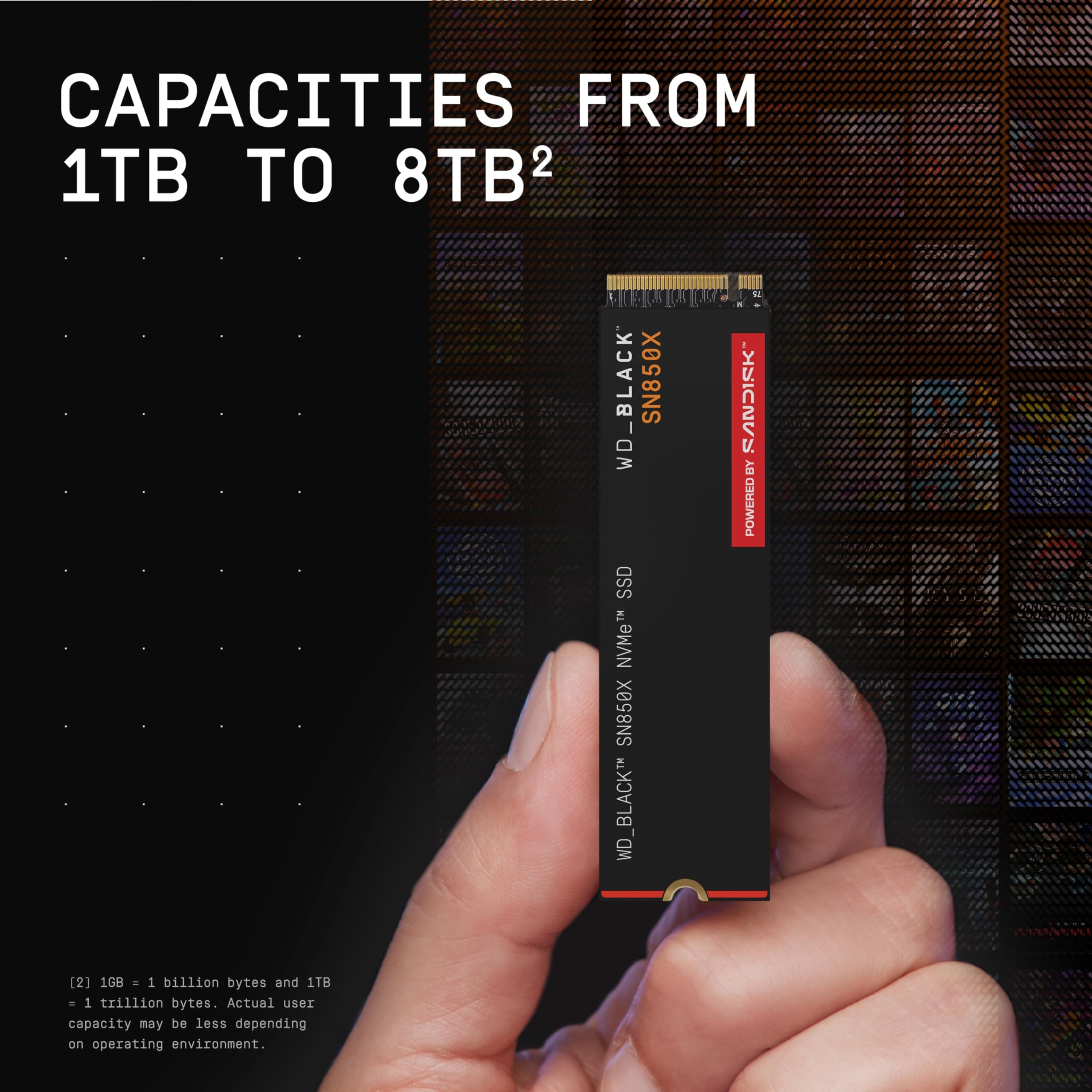 WD_BLACK SN850X 2TB NVMe SSD - M.2 2280, Up to 7,300 MB/s Read speeds, Up to 6,300 MB/s write speeds, Gaming Expansion, High Performance Internal Solid State Drive - WDS200T2X0E - Image 6