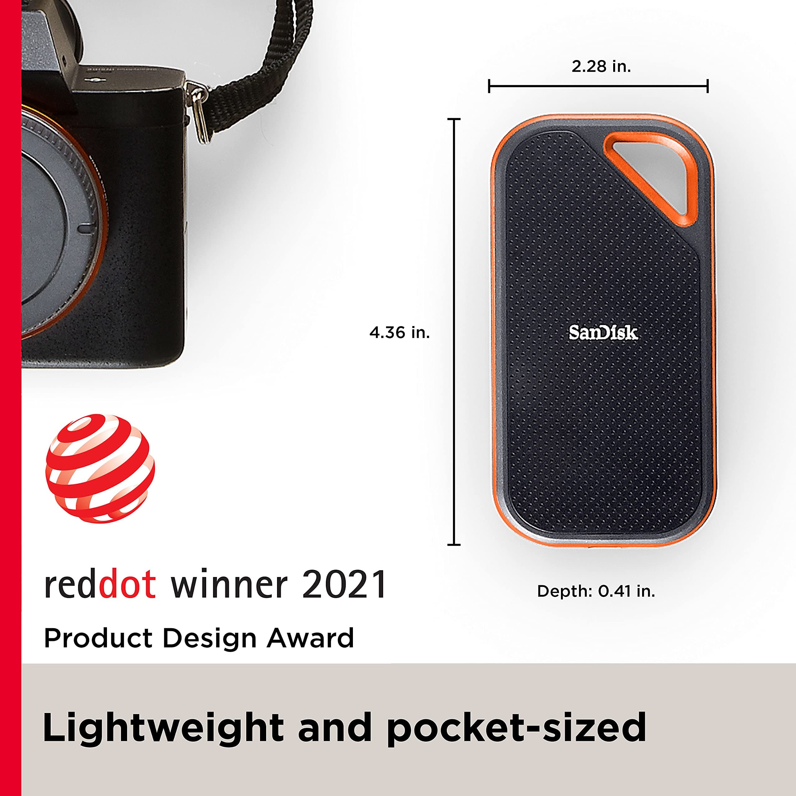 SANDISK 2TB Extreme PRO Portable SSD - Up to 2000MB/s - USB-C, USB 3.2 Gen 2x2, IP65 Water and Dust Resistance, Updated Firmware - External Solid State Drive - SDSSDE81-2T00-G25 - Image 3