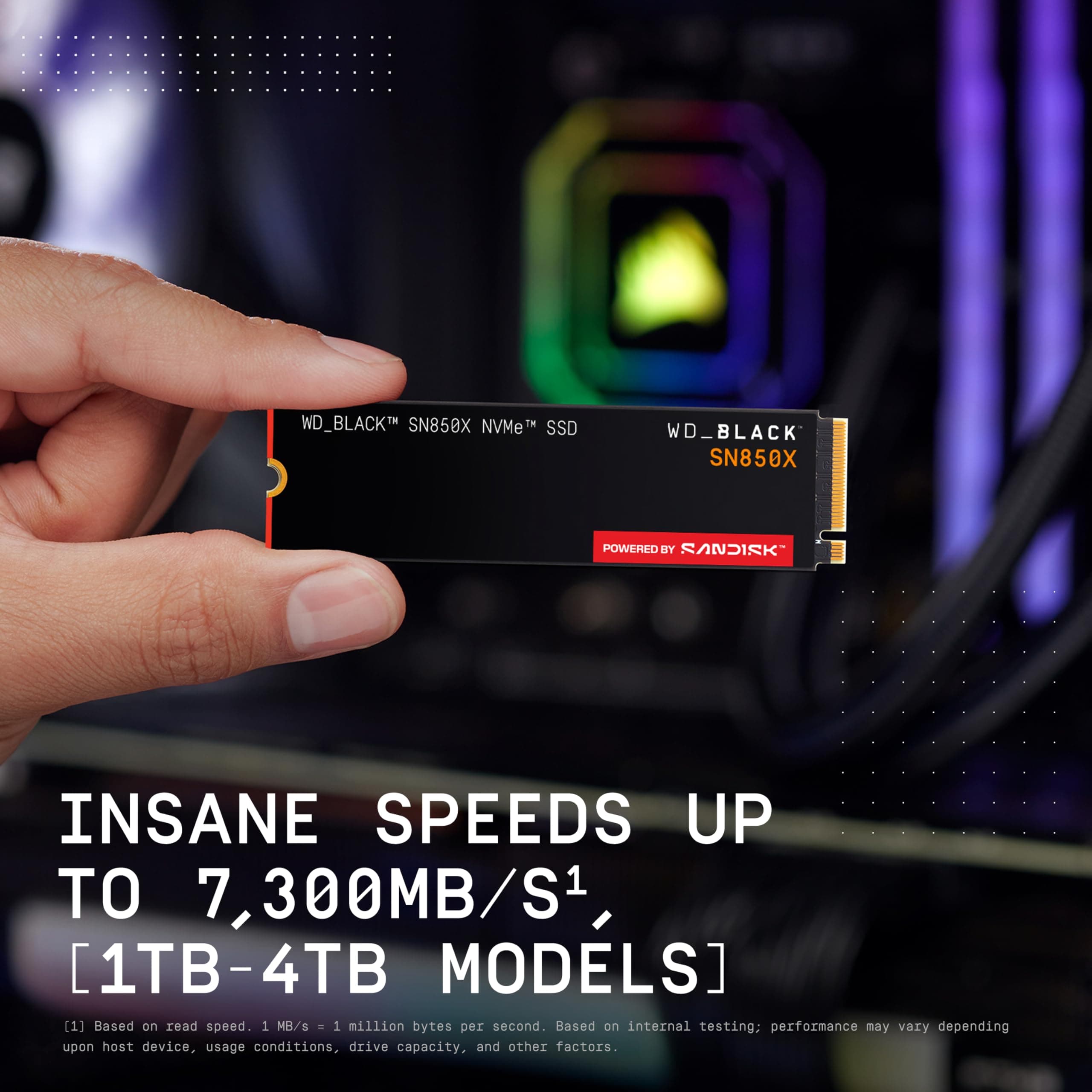 WD_BLACK SN850X 2TB NVMe SSD - M.2 2280, Up to 7,300 MB/s Read speeds, Up to 6,300 MB/s write speeds, Gaming Expansion, High Performance Internal Solid State Drive - WDS200T2X0E - Image 4