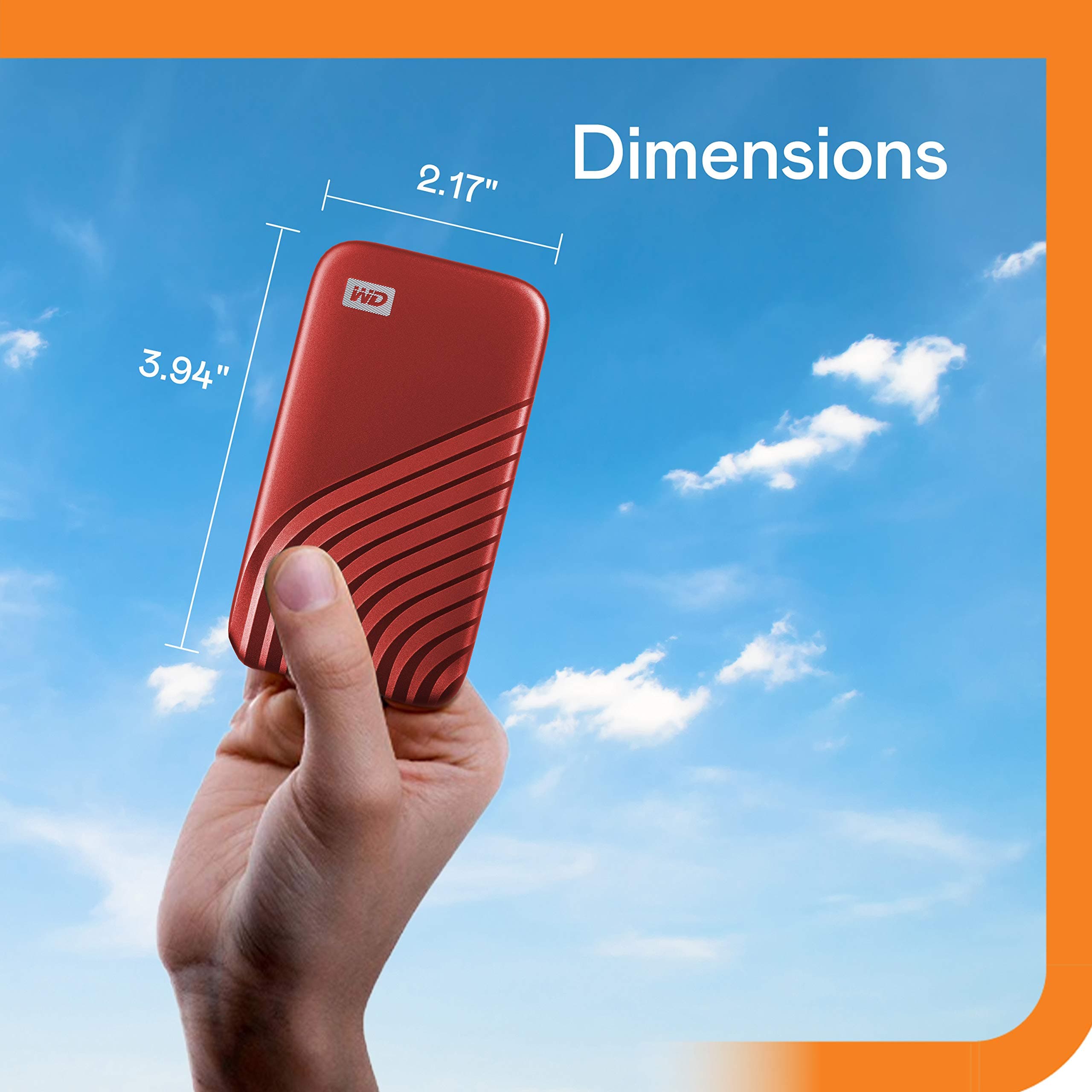 Western Digital 2TB My Passport SSD Portable External Solid State Drive, Red, Sturdy and Blazing Fast, Password Protection with Hardware Encryption - WDBAGF0020BRD-WESN - Image 3