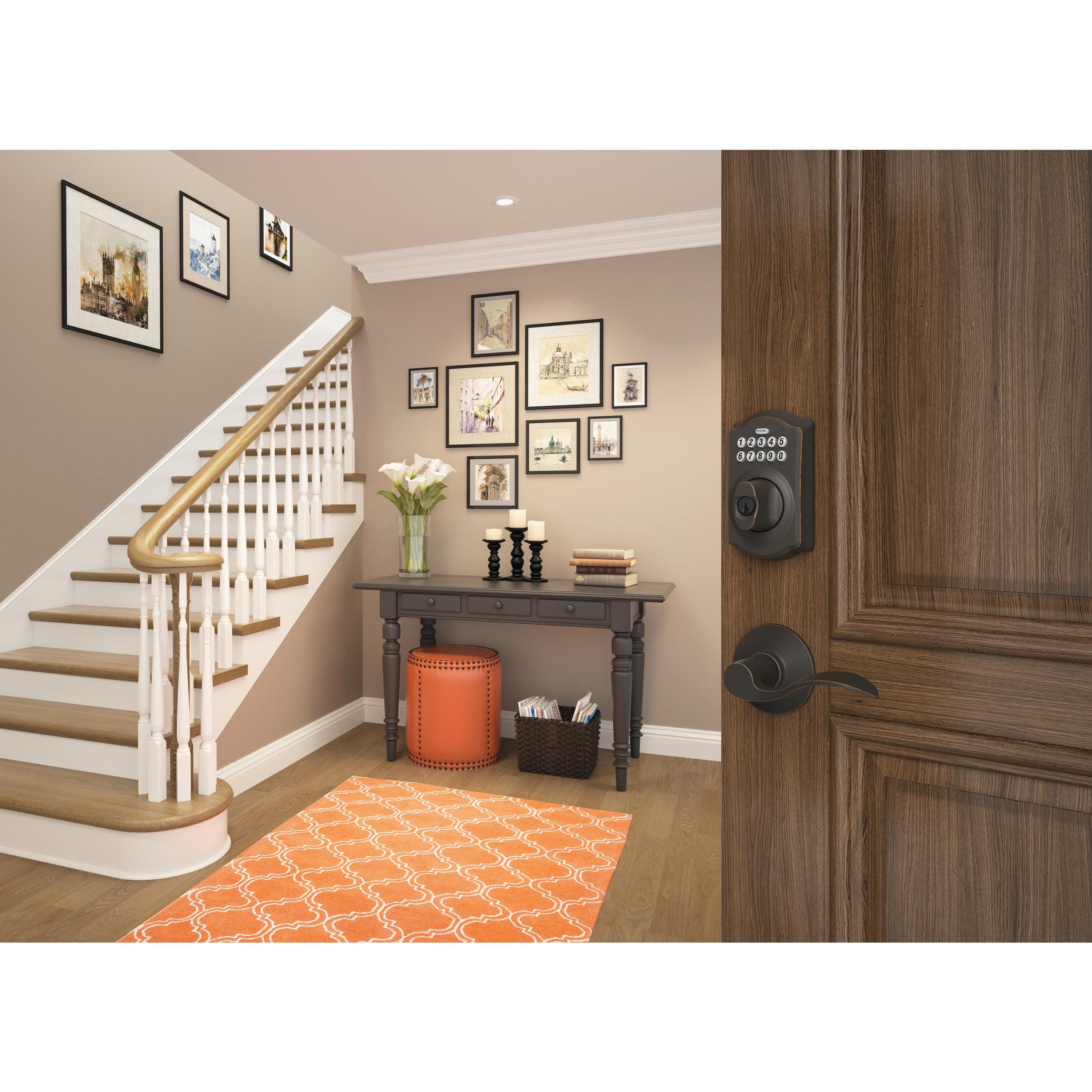 SCHLAGE BE375 CAM 716 Camelot Touch Deadbolt, Aged Bronze - Image 5