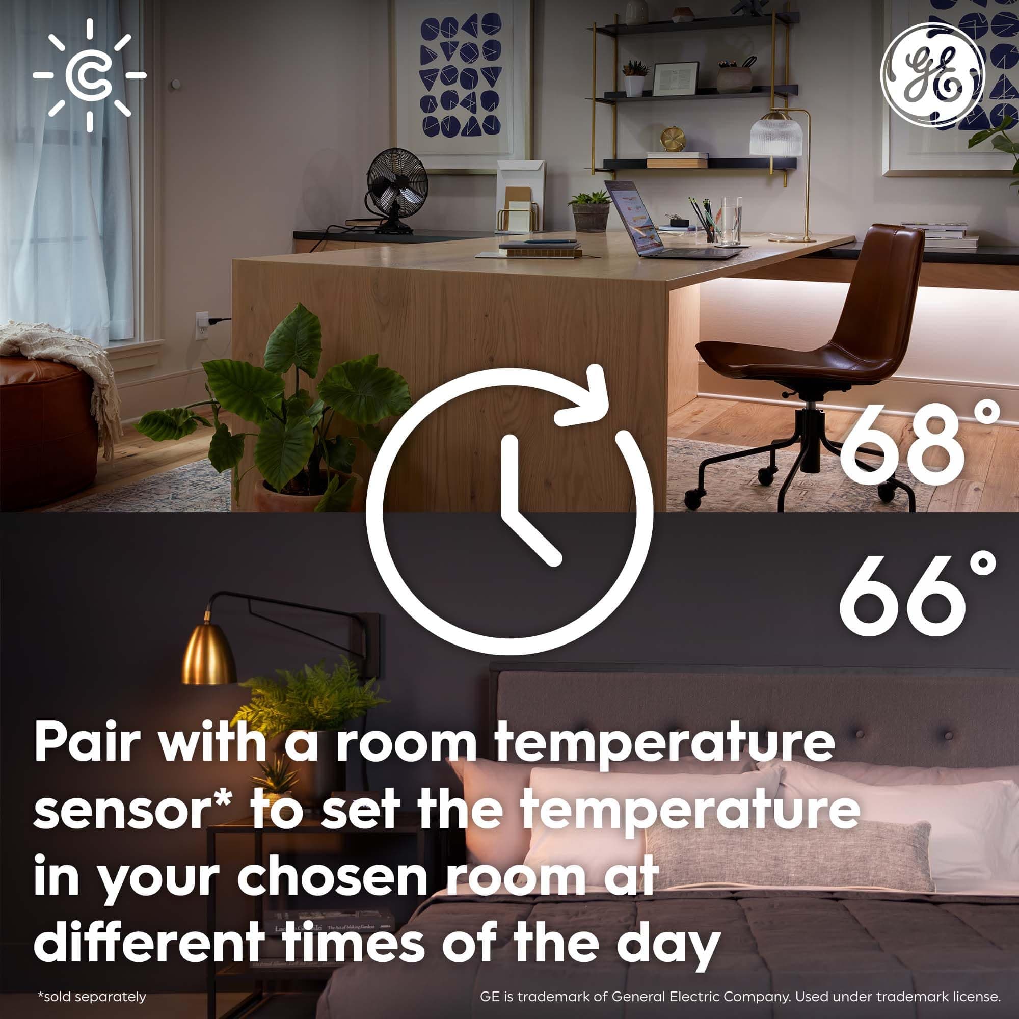 GE CYNC Smart Thermostat for Home, ENERGY STAR Certified, Smart Home Programmable Wi-Fi Thermostat, Works with Amazon Alexa and Google Home, Digital Touch Screen, Black - Image 5