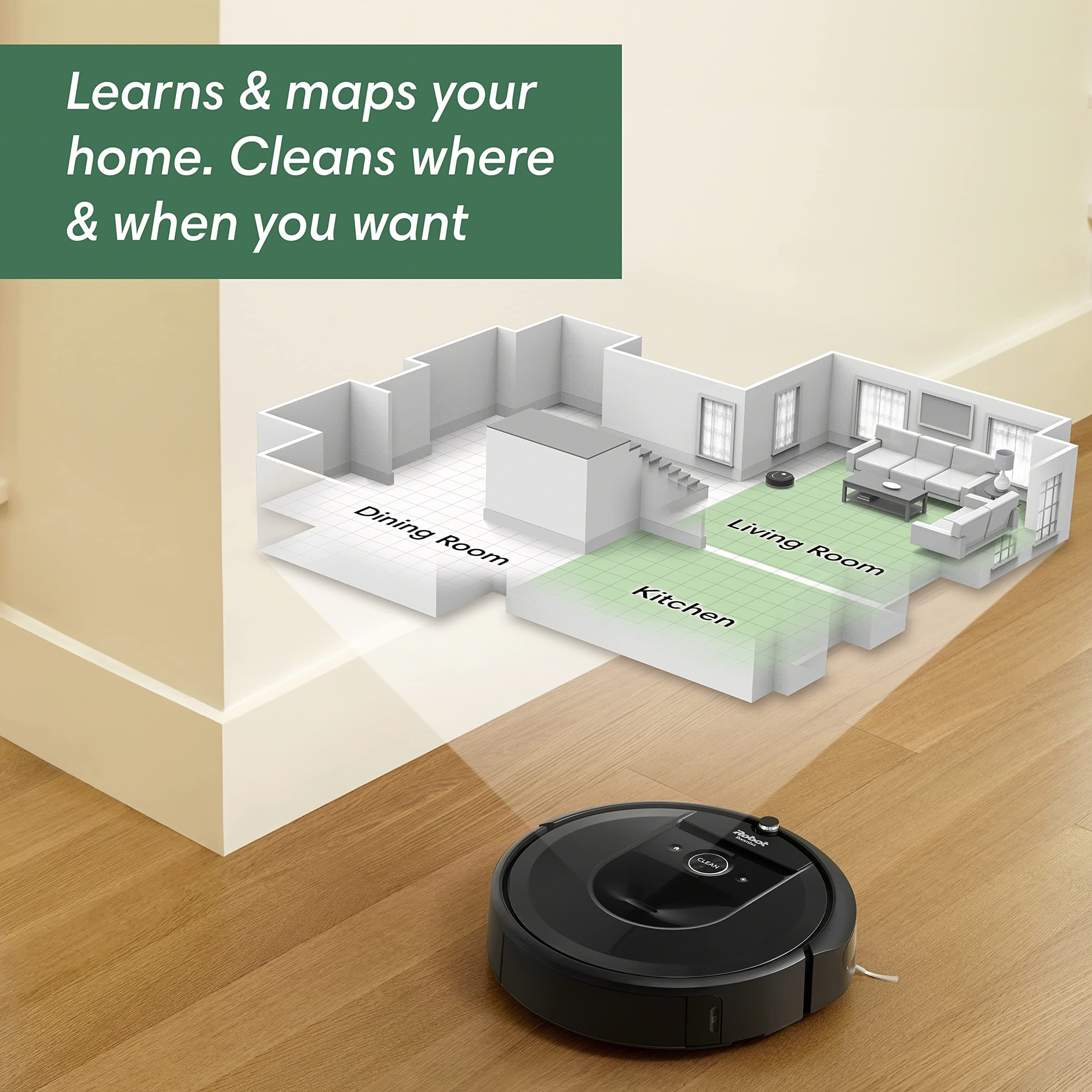 iRobot Roomba i7 (7150) Robot Vacuum- Wi-Fi Connected, Smart Mapping, Works with Alexa, Ideal for Pet Hair, Works with Clean Base - Image 8