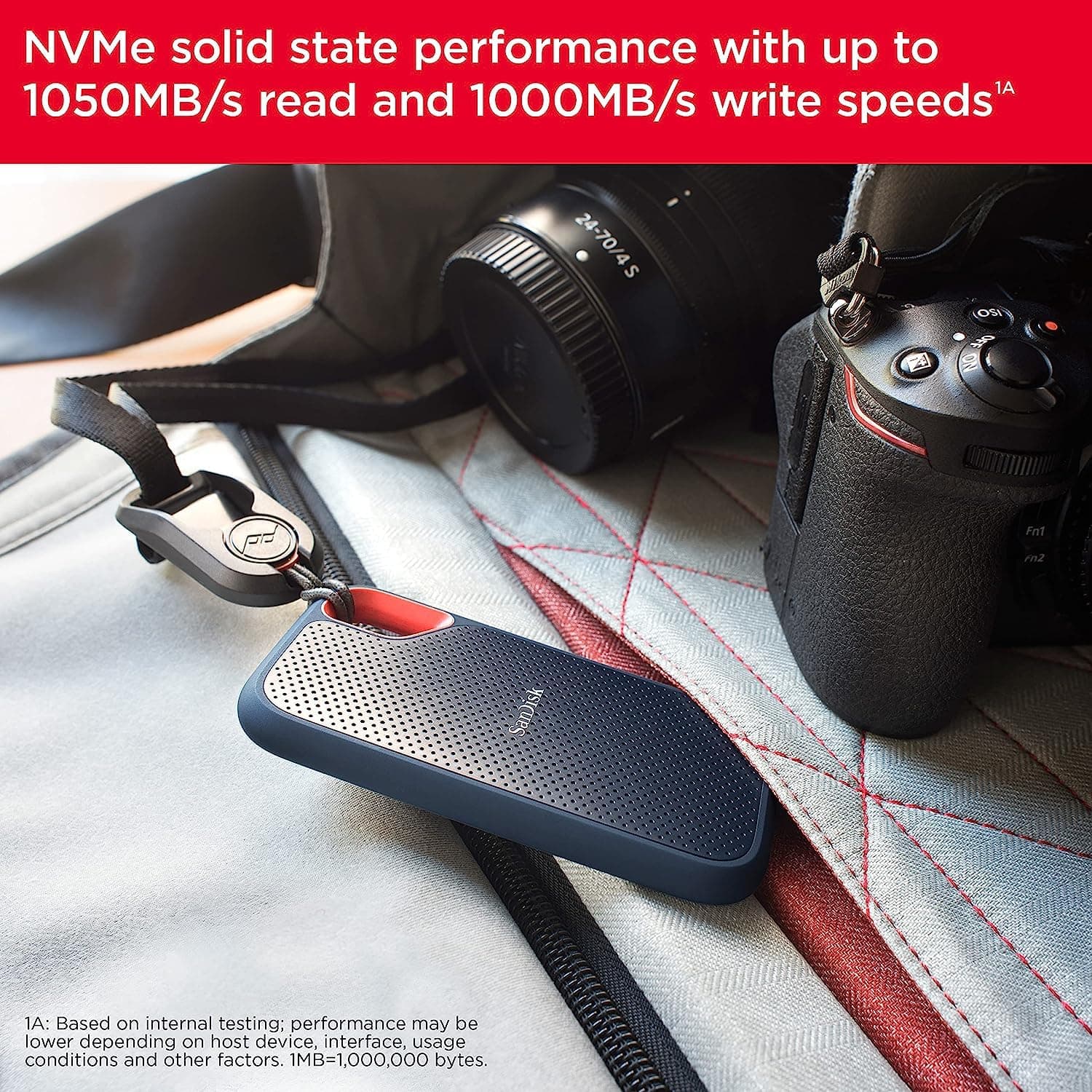 SANDISK 4TB Extreme Portable SSD - Up to 1050MB/s, USB-C, USB 3.2 Gen 2, IP65 Water and Dust Resistance, Updated Firmware - External Solid State Drive - SDSSDE61-4T00-G25 - Image 4