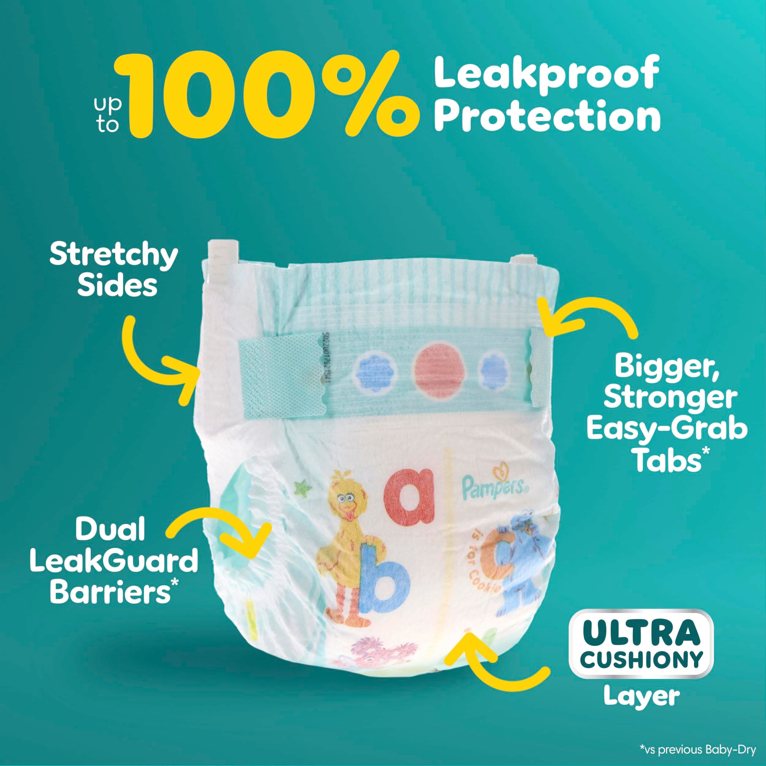 Pampers Diapers - Baby Dry - Size 3, 104 Count, Absorbent Disposable Infant Diaper (Packaging May Vary) - Image 3