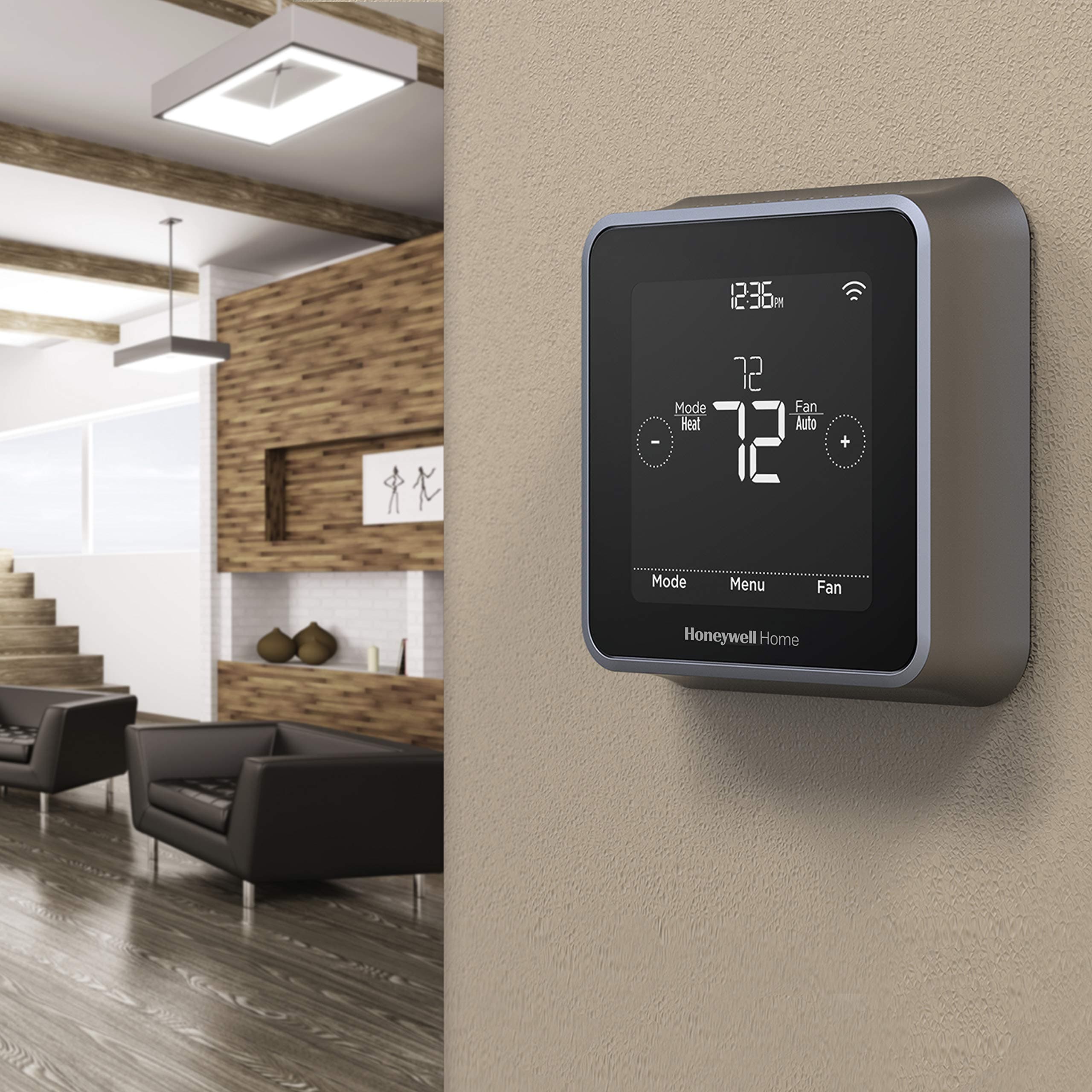 Honeywell Home RCHT8612WF T5 Plus Wi-Fi Touchscreen Smart Thermostat with 7 Day flexible programming and Geofencing Technology Black - Image 2