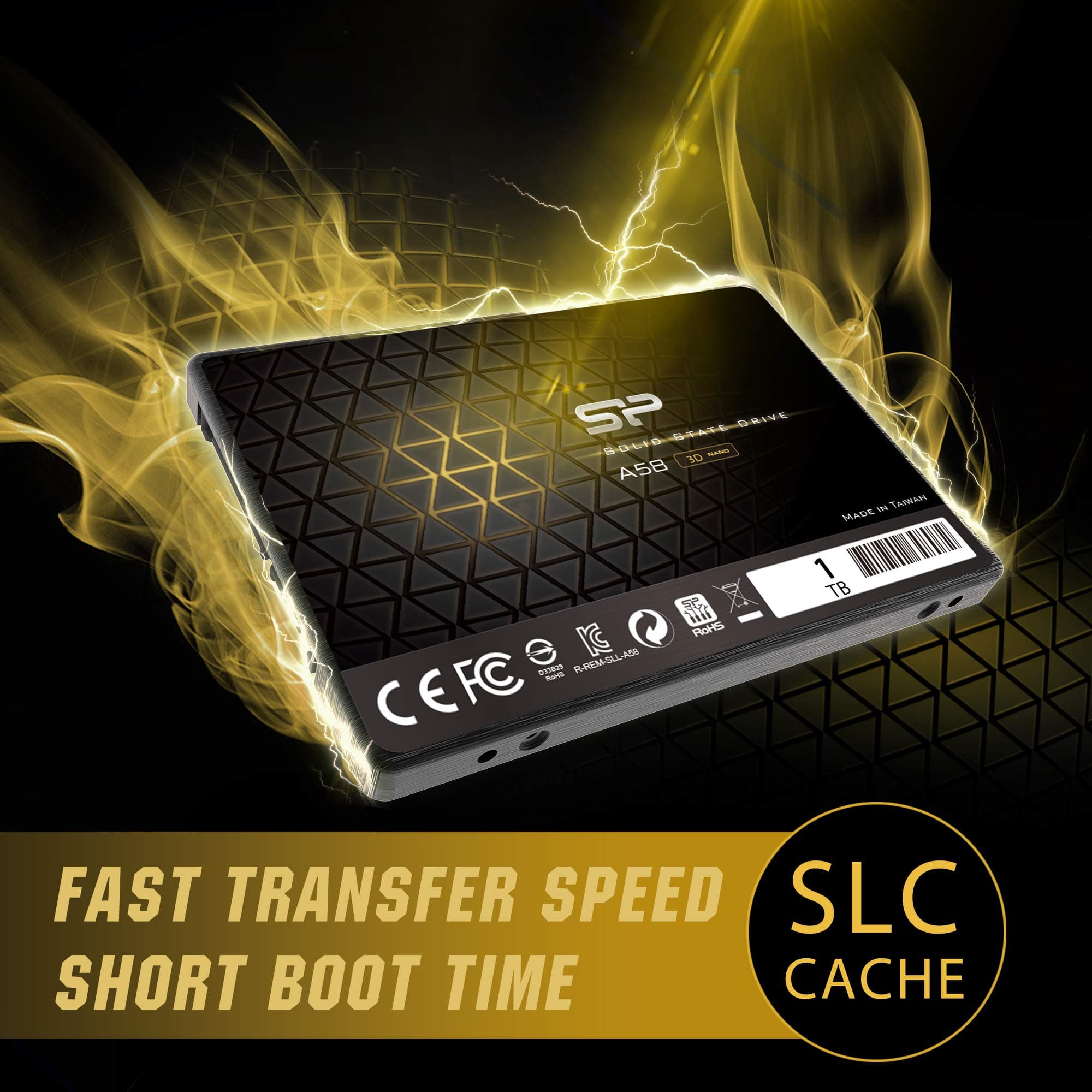 Silicon Power 1TB SSD 3D NAND A58 SLC Cache Performance Boost SATA III 2.5" 7mm (0.28") Internal Solid State Drive - Image 3