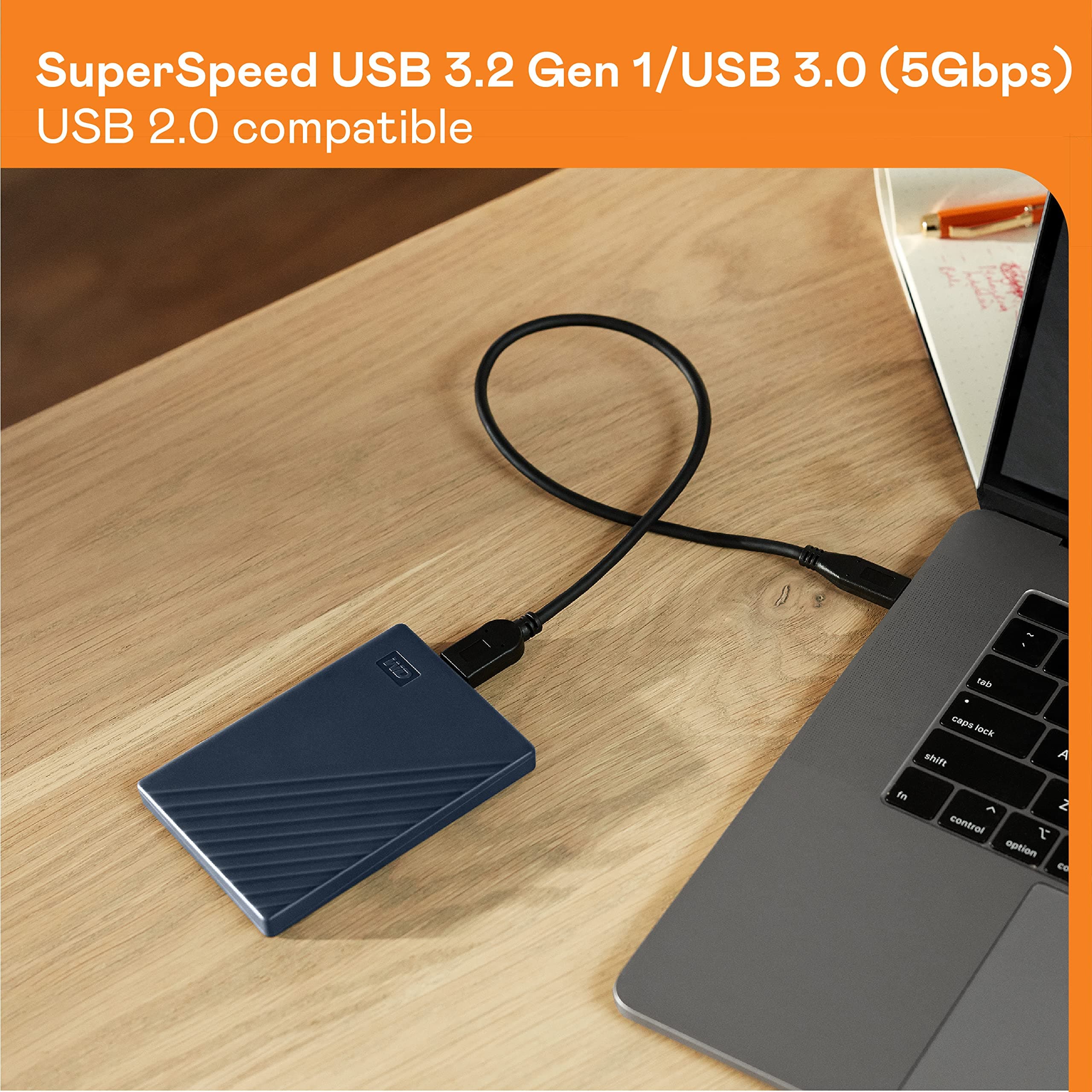 WD 4TB My Passport for Mac, Navy, Portable External Hard Drive with backup software and password protection, USB 3.1/USB 3.0 compatible - WDBA2F0040BBL-WESN - Image 6