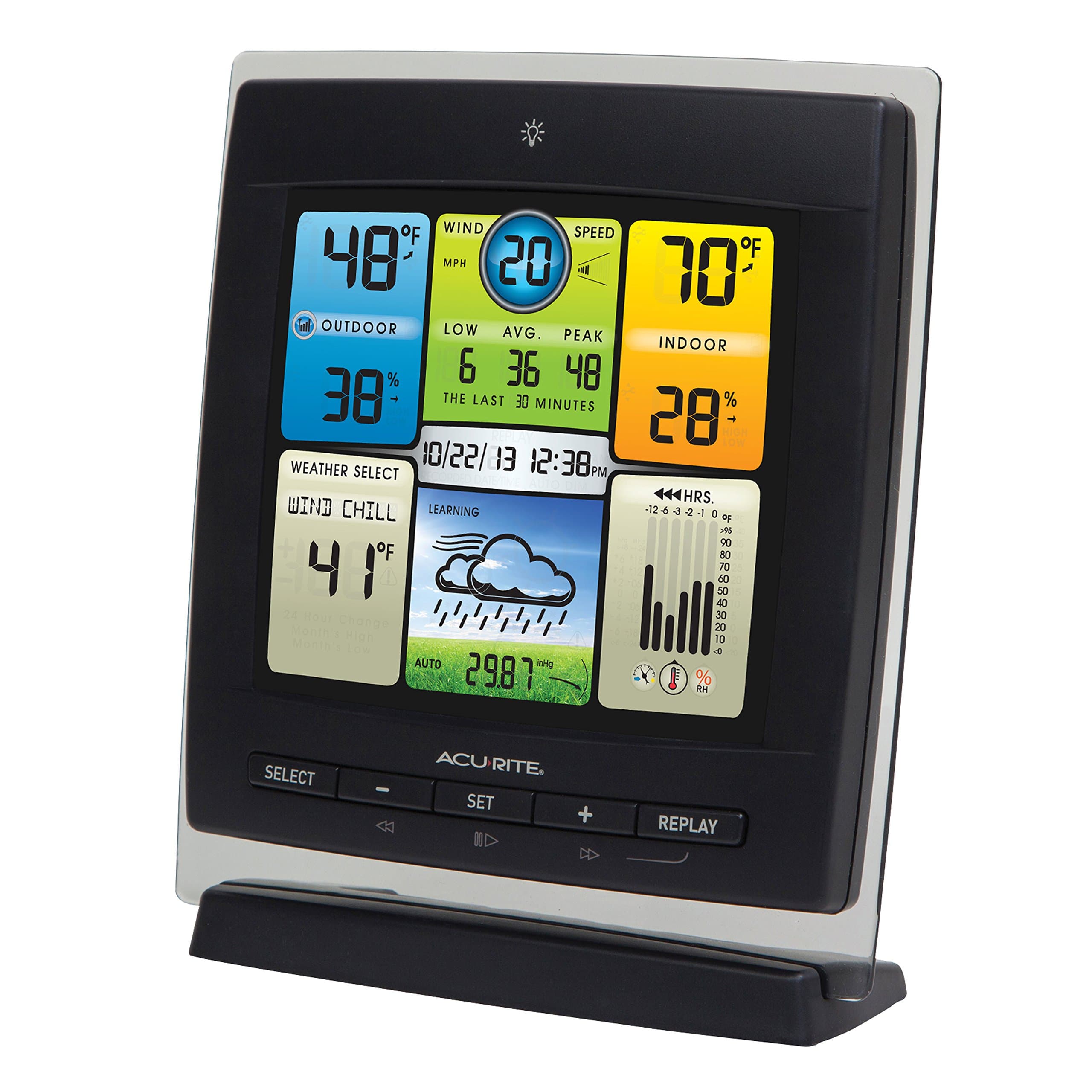 AcuRite Notos (3-in-1) Weather Station for Indoor/Outdoor Temperature, Humidity, and Wind Speed (00589M), 1.5, Full Color - Image 2