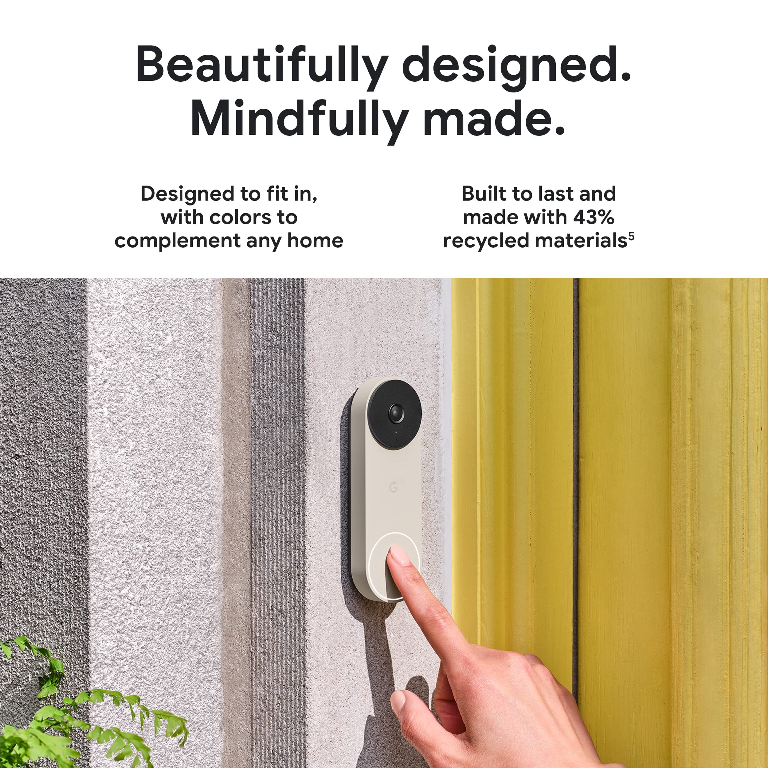 Google Nest Doorbell (Wired, 2nd Gen) - Wired Video Doorbell Camera - Doorbell Security Camera - Snow - Image 9