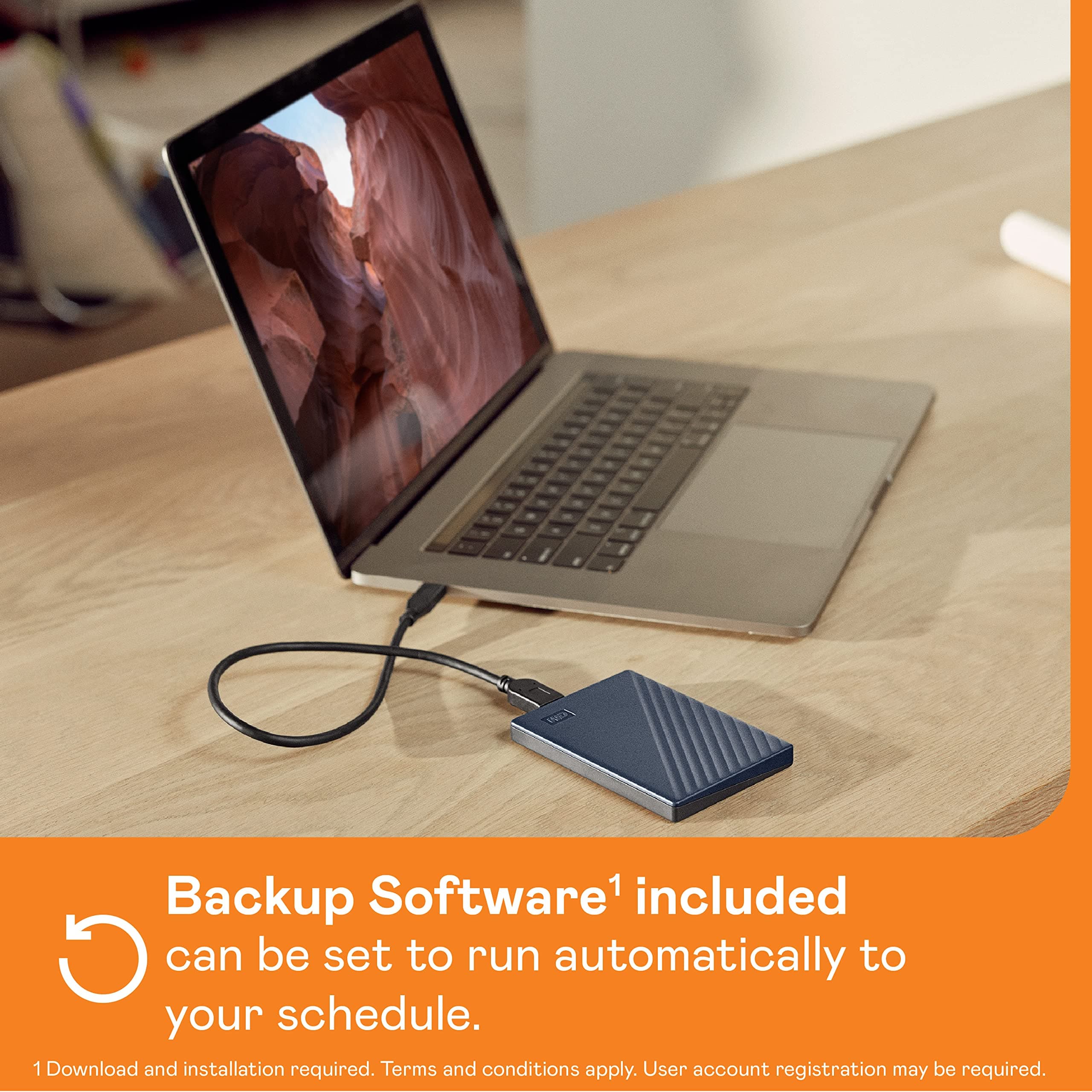 WD 4TB My Passport for Mac, Navy, Portable External Hard Drive with backup software and password protection, USB 3.1/USB 3.0 compatible - WDBA2F0040BBL-WESN - Image 4