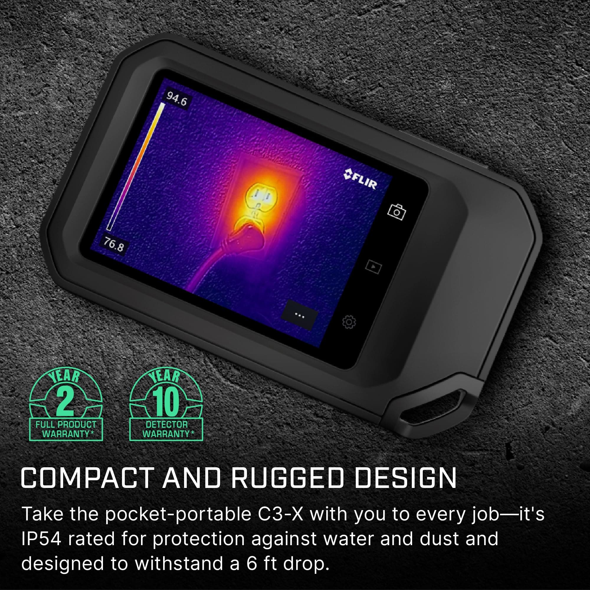 FLIR C3-X Compact Thermal Imaging Camera with Wifi: High Resolution Infrared Imager for Inspection, Electrical/Mechanical, Building, and HVAC Applications - Image 6