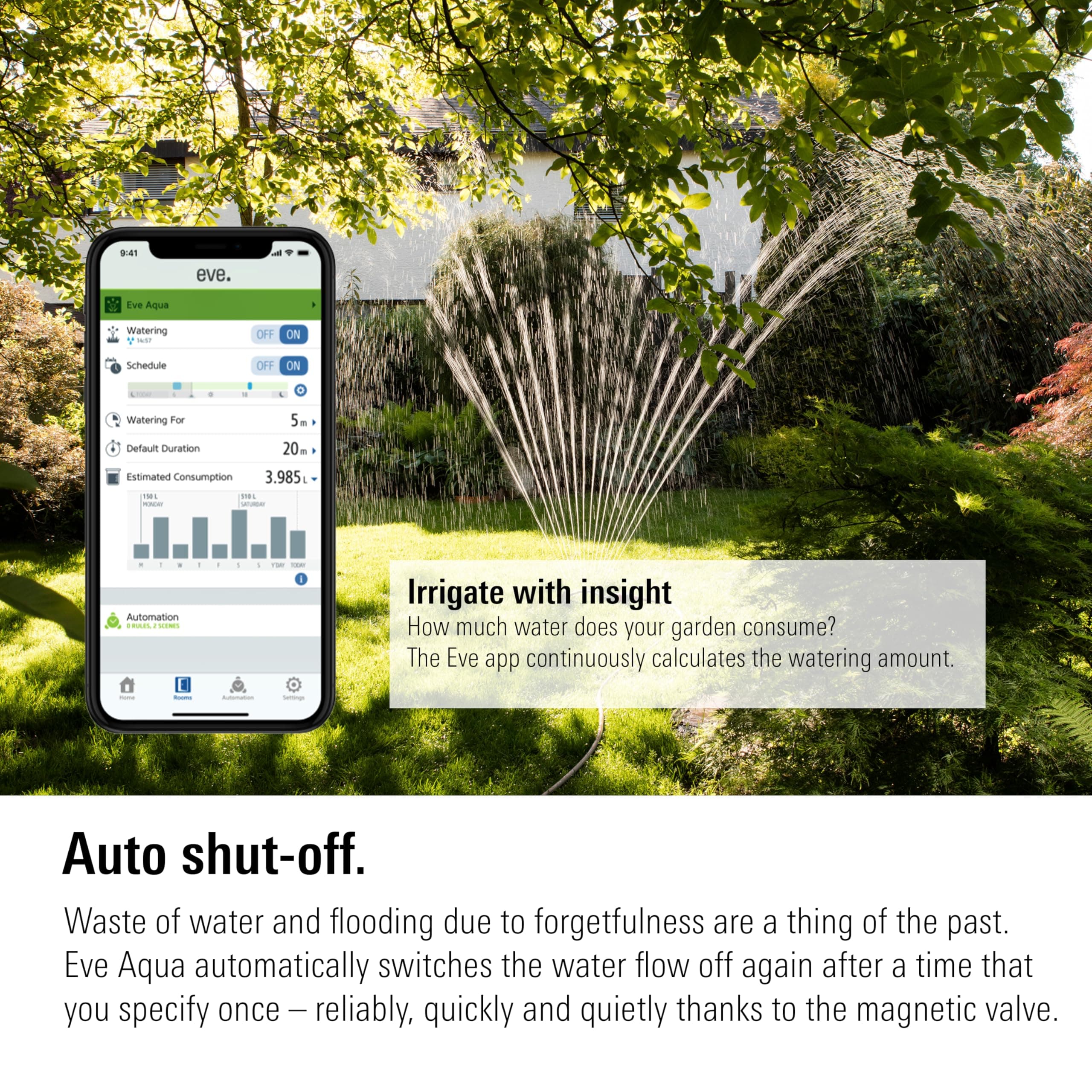 Eve Aqua – Smart Water Controller for Apple Home app or Siri, irrigate Automatically with schedules, Easy to use, Remote Access, no Bridge, Bluetooth/Thread, HomeKit - Image 5