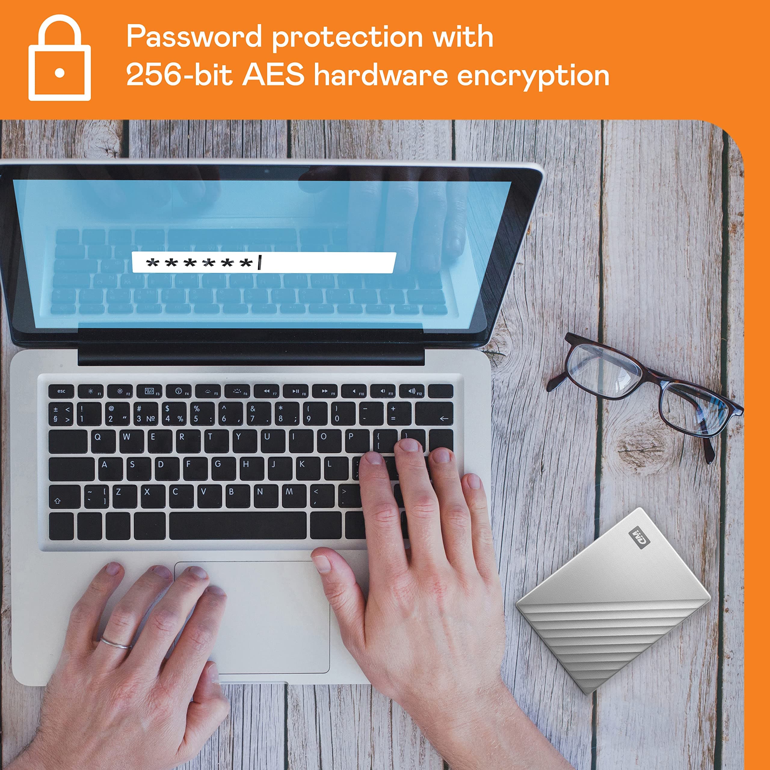 WD 4TB My Passport Ultra, Silver, Portable External Hard Drive, backup software with defense against ransomware, and password protection, USB-C and USB 3.1 - WDBFTM0040BSL-WESN - Image 5